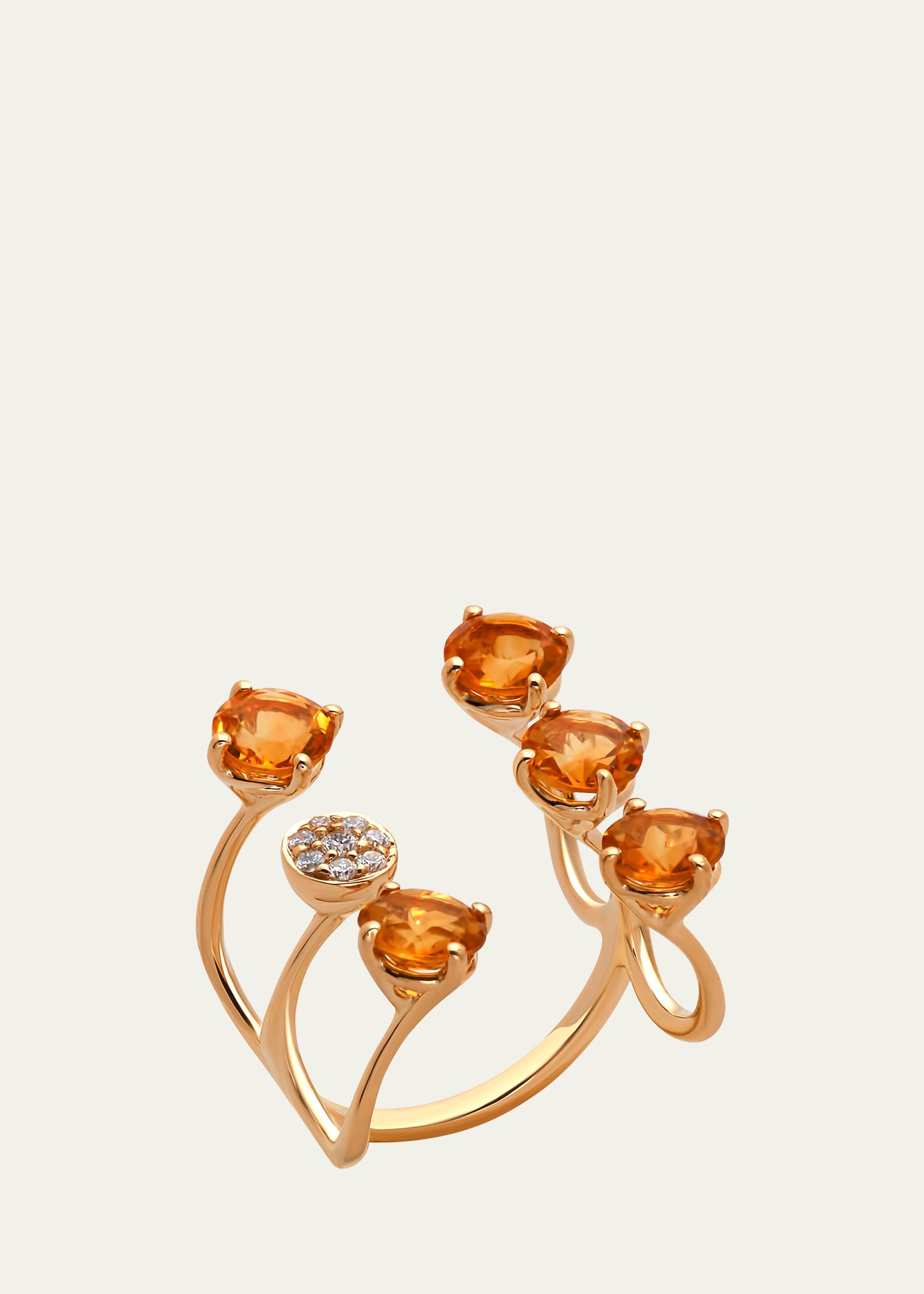 Yellow Gold Citrine Ring from The Aurore Collection, Size 7