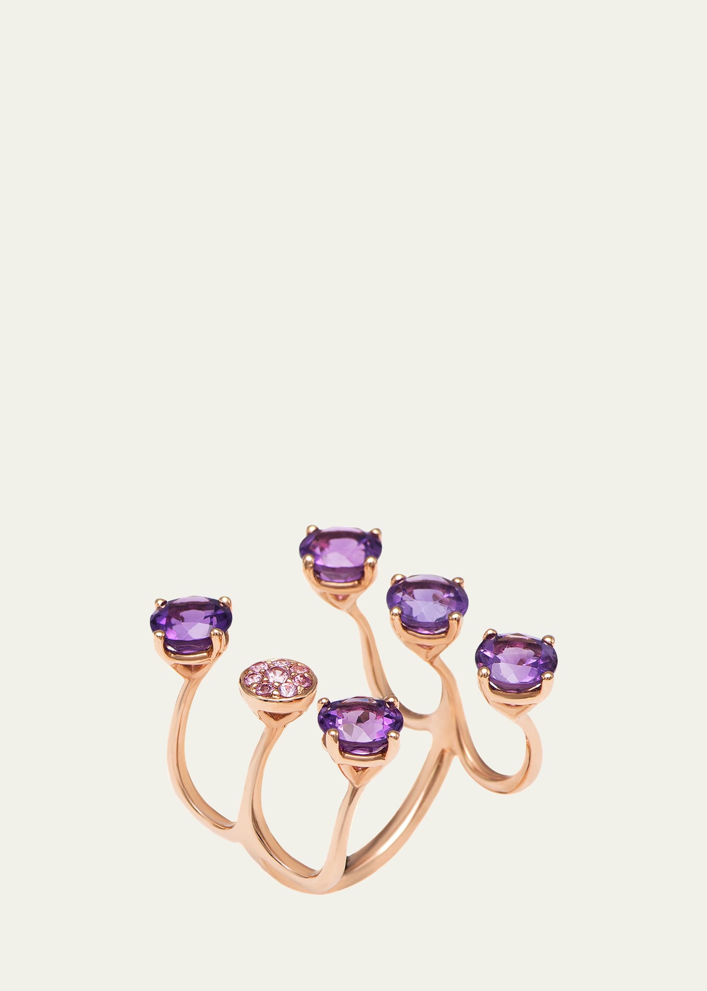 Stéfère Rose Gold Amethyst Ring From The Aurore Collection In Purple
