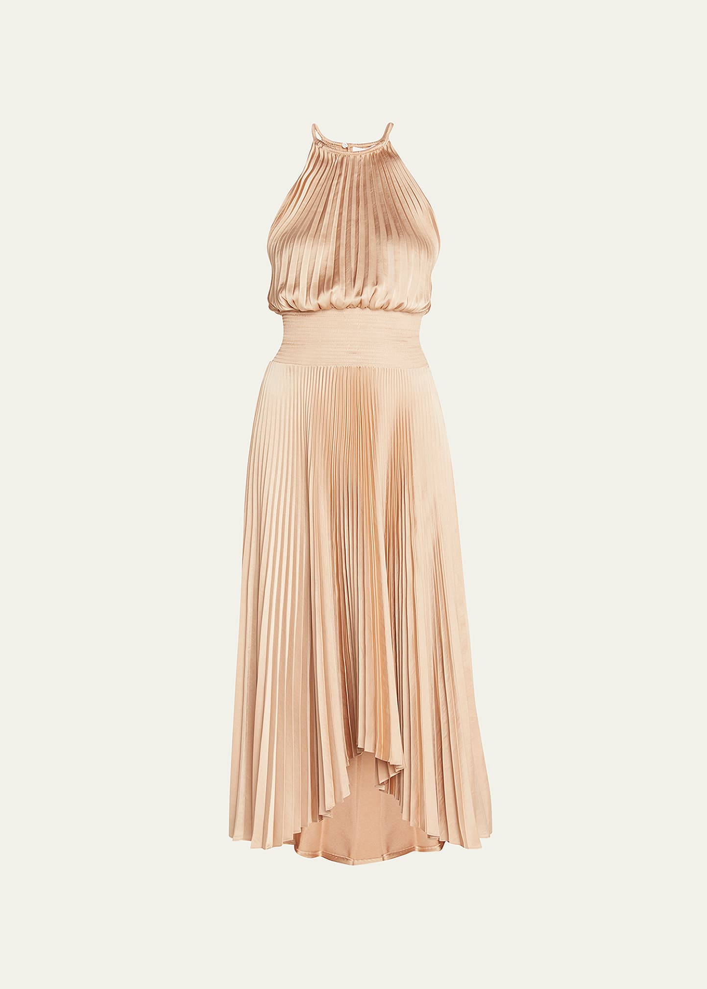 A.l.c Renzo Ii Asymmetric Pleated Midi-dress In Bella