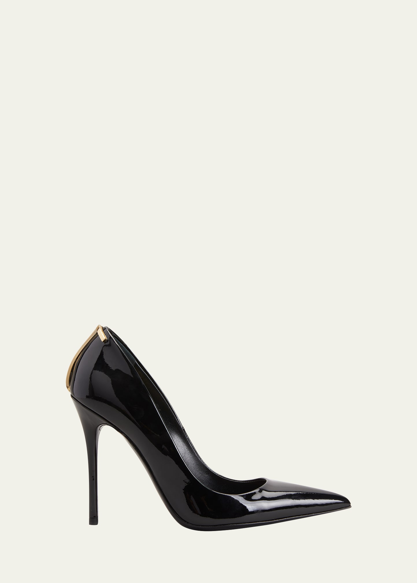 Tom Ford Iconic T Medallion Patent Pumps In Black