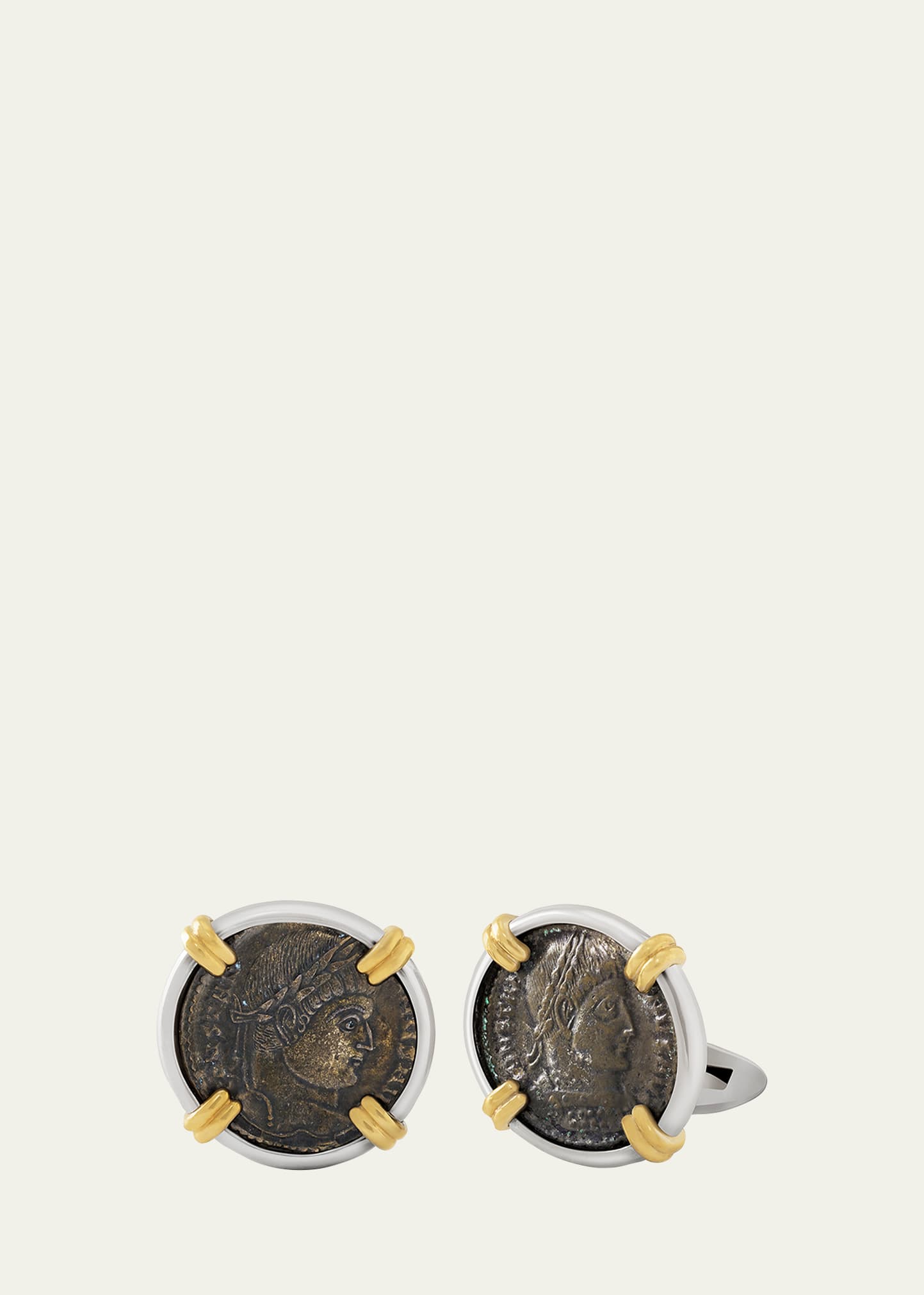 Jorge Adeler Men's 18K Two-Tone Constantine I Coin Cufflinks