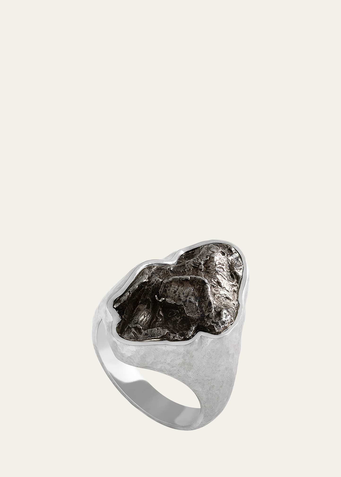 Jorge Adeler Men's 18K White Gold Sikhote-Alin Meteorite Ring