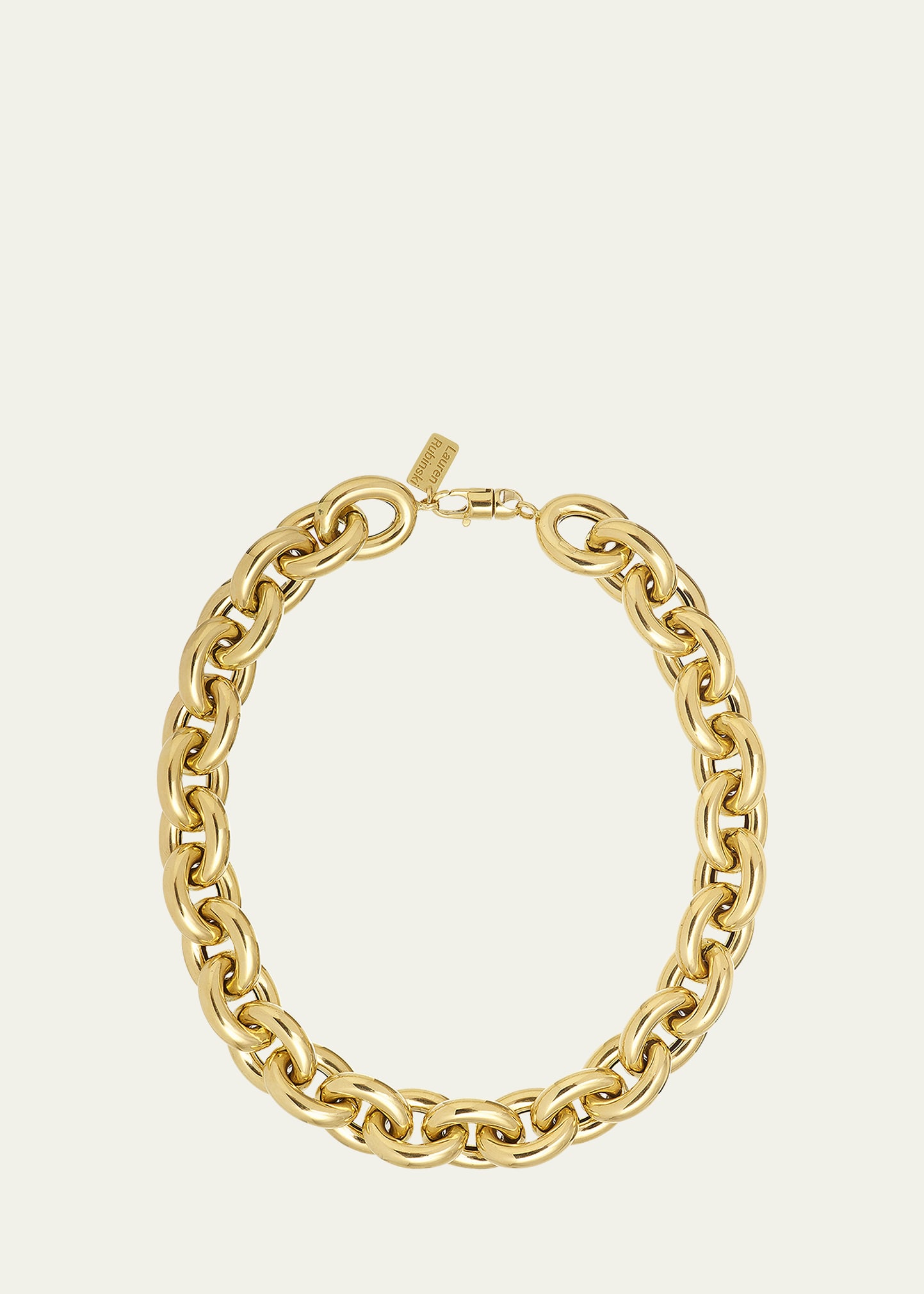 Lauren Rubinski Lr7 XL Round Link Short Necklace in 14K Yellow Gold with Extender