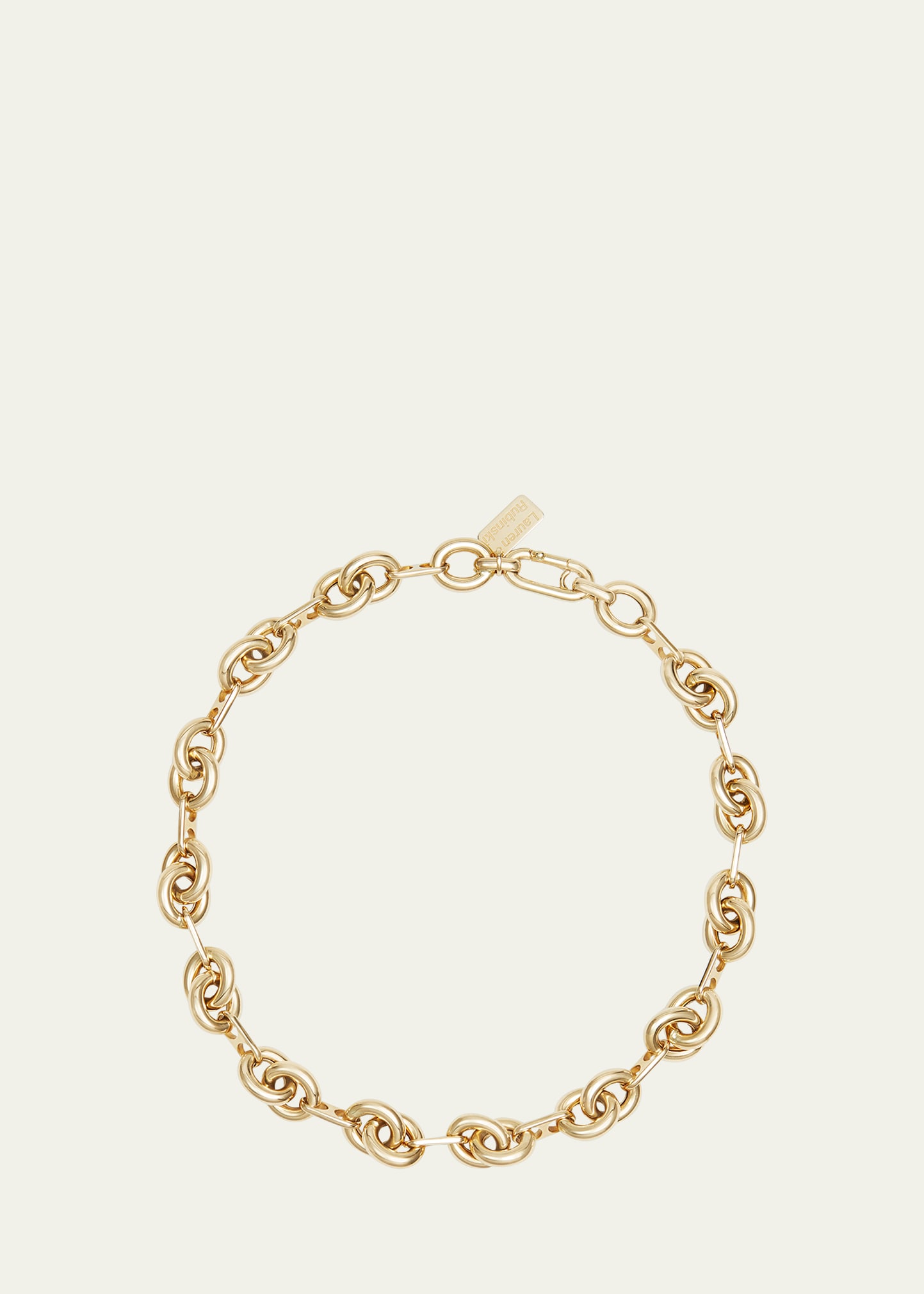 Lauren Rubinski Lr16 Round Double Link Short Necklace in 14K Yellow Gold with Extender