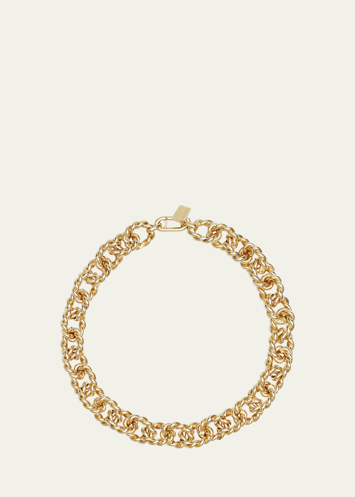 Lauren Rubinski Lr17 Large Twisted Link Short Necklace in 14K Yellow Gold with Extender