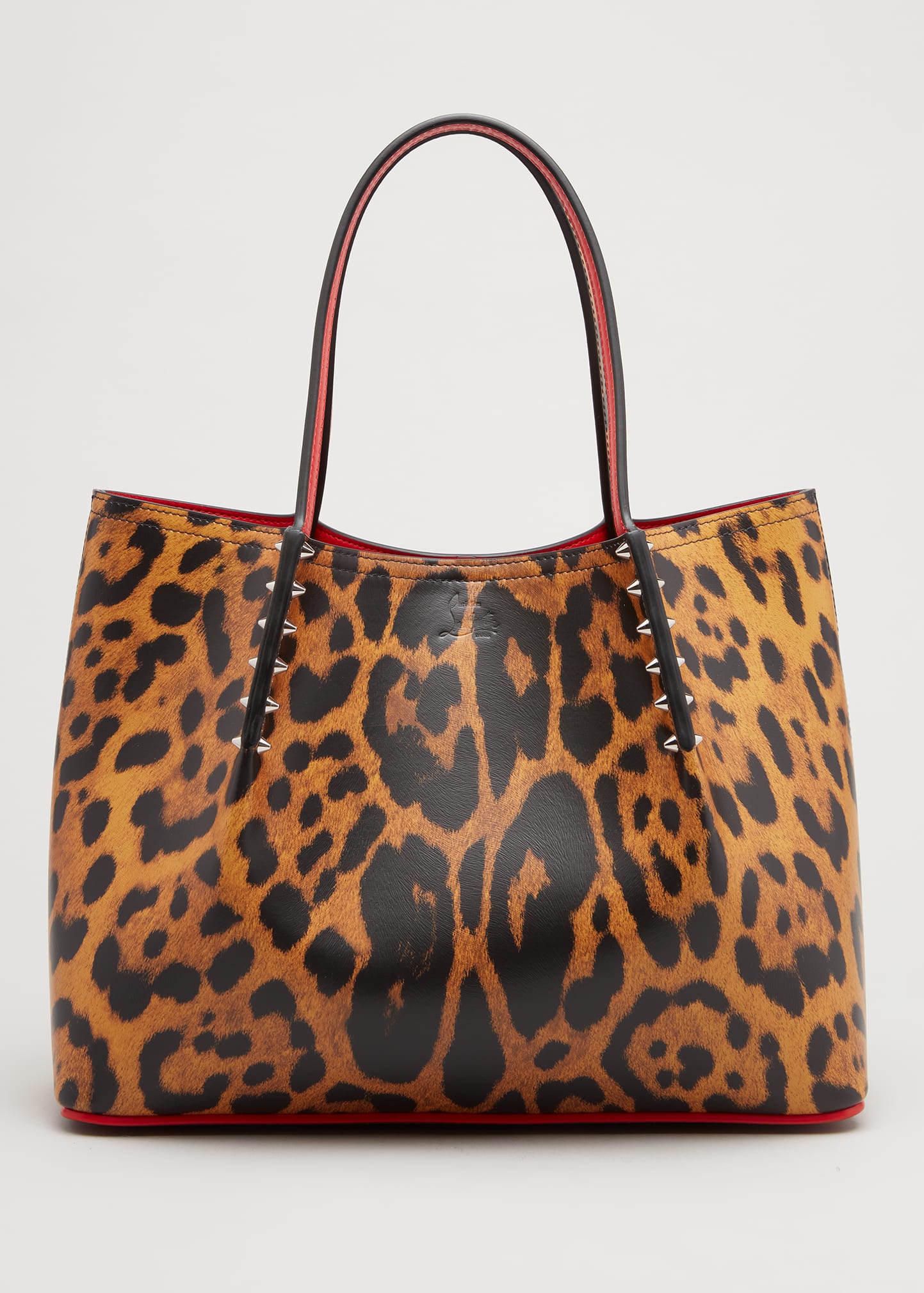 Christian Louboutin Cabarock Leopard-print Leather Tote In Spicy