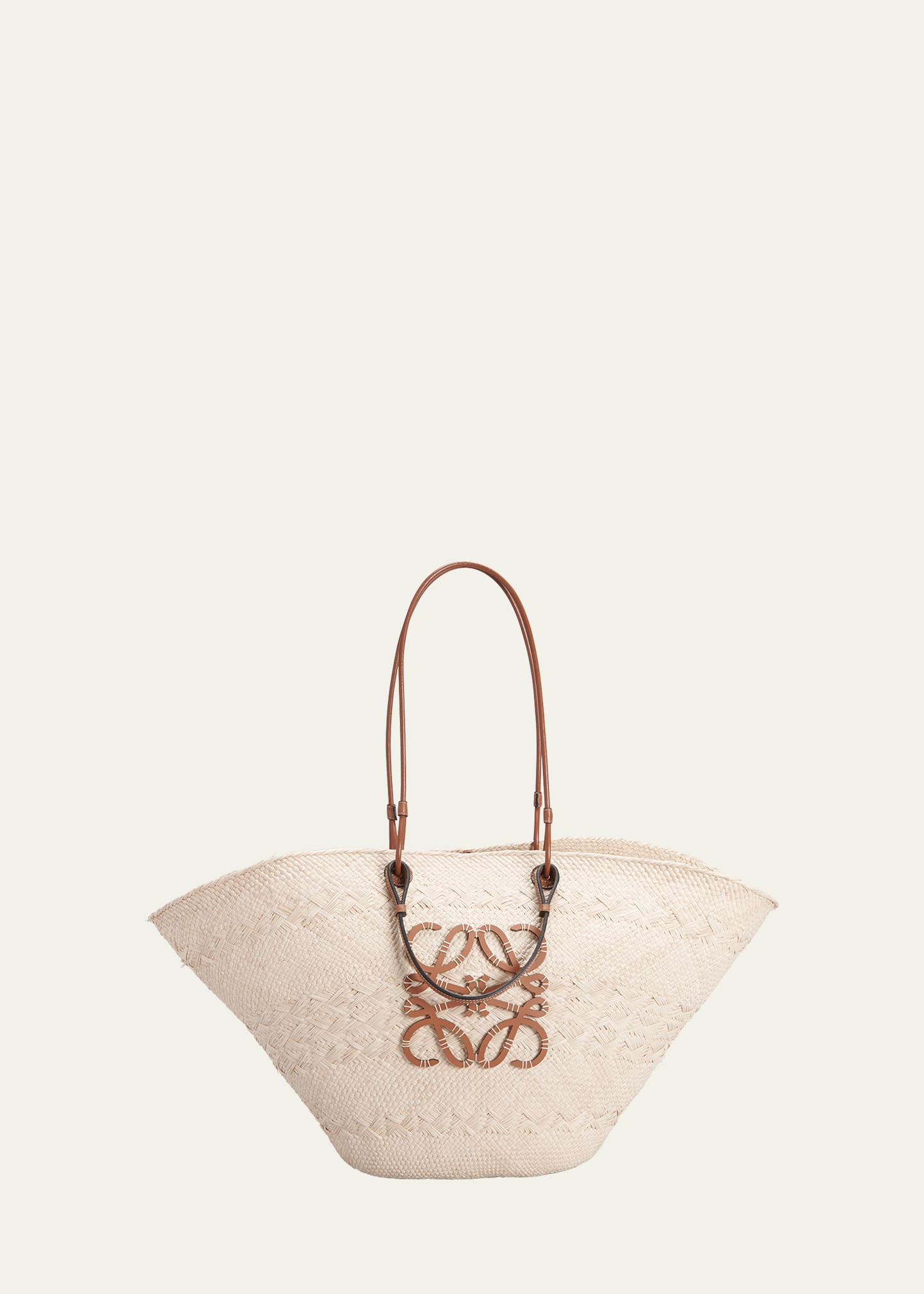 Loewe Small Cubi Anagram Jacquard Canvas And Leather Shoulder Bag In Natural/tan
