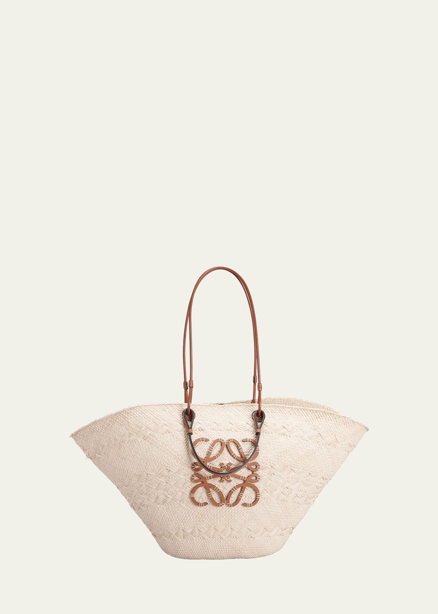 Loewe Anagram Large Basket Straw Tote Bag In Natural/tan