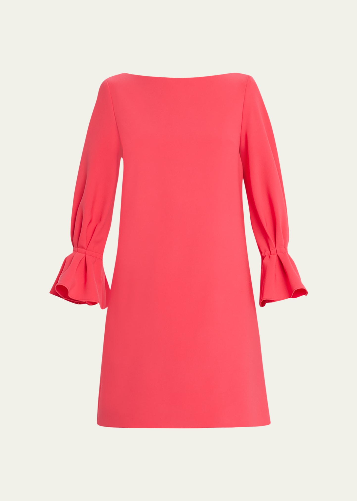 Carolina Herrera Ruffle-cuff Shift Dress In Azalea