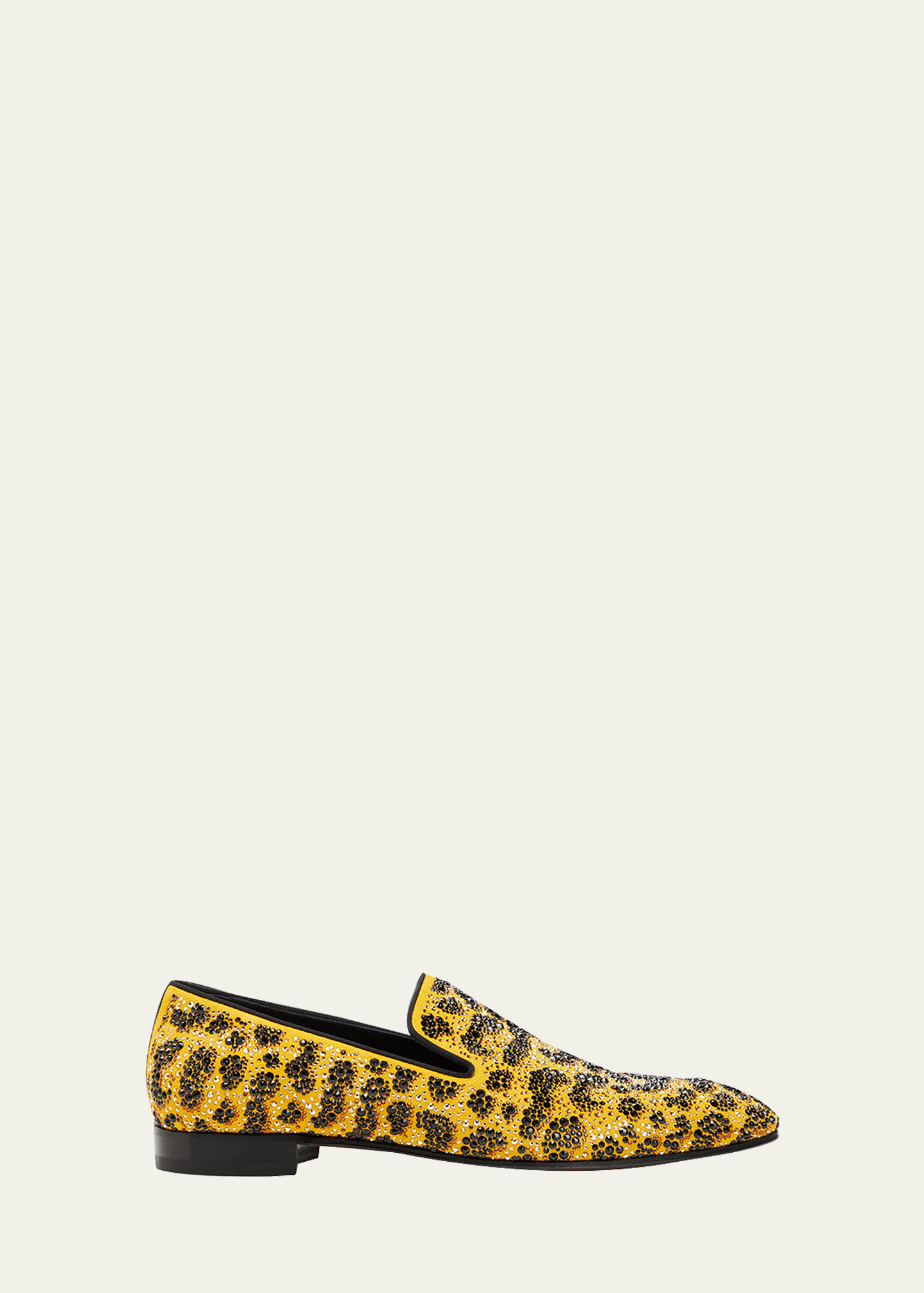 Christian Louboutin Men's Dandelion Crystal-embellished Loafers In Spicy