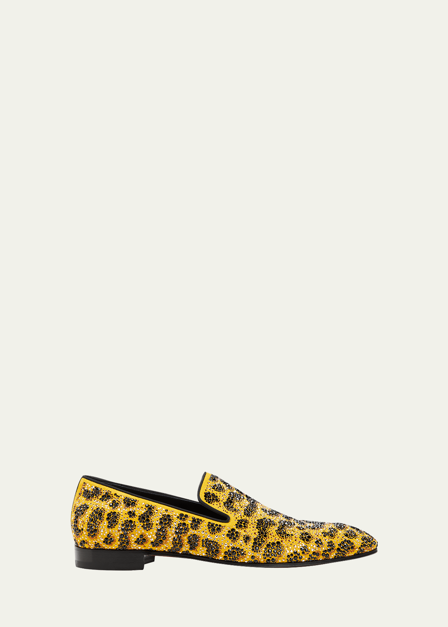 Shop Christian Louboutin Men's Dandelion Crystal-embellished Loafers In Spicy