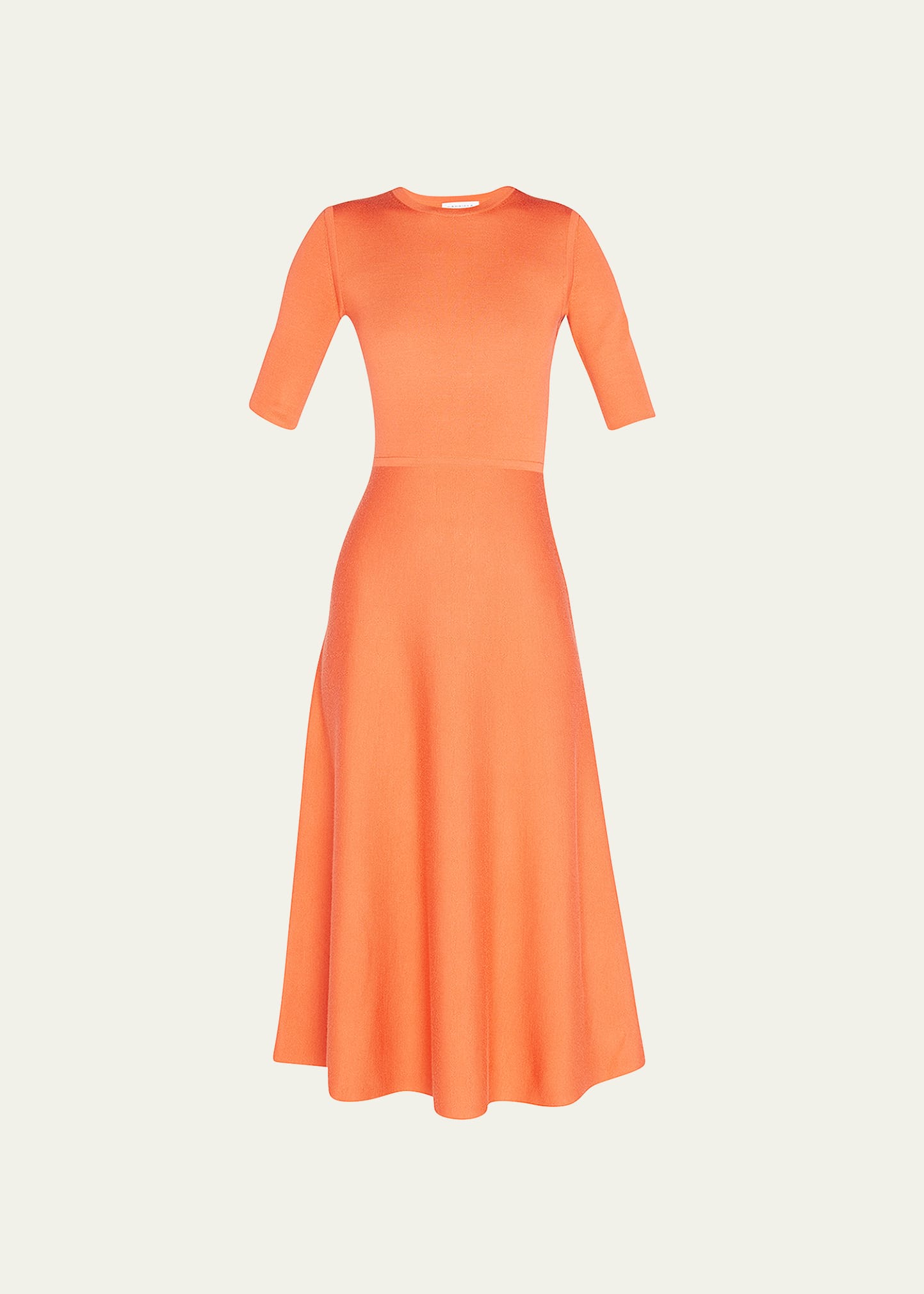 Gabriela Hearst Seymore Cashmere Rib Midi Dress In Spice
