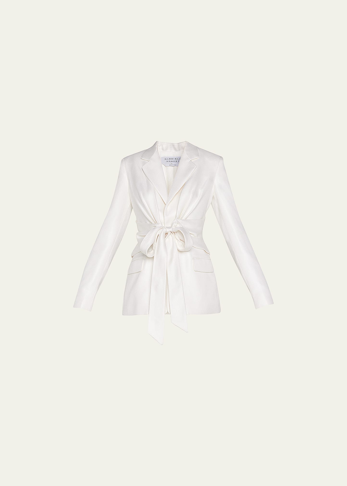Gabriela Hearst Grant Tie-front Silk Blazer In Ivory | ModeSens