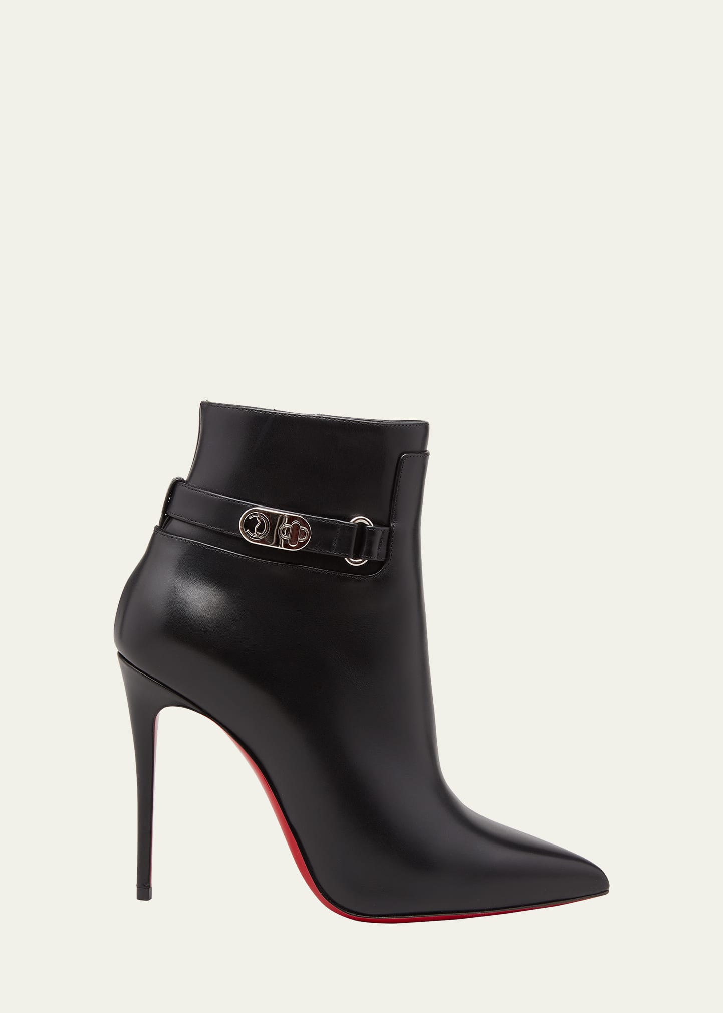 Christian Louboutin Lock So Kate Leather Red Sole Booties