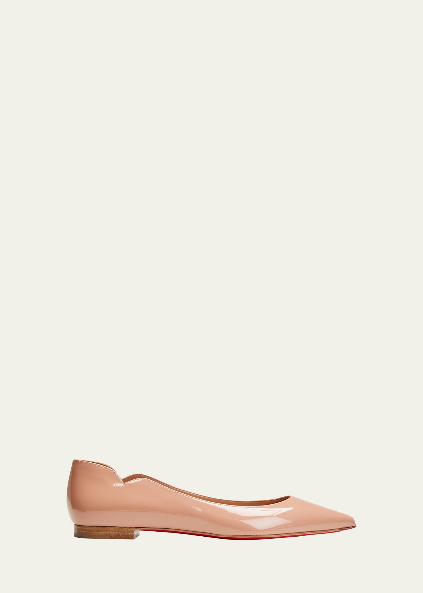 Christian Louboutin Hot Chickita Patent Red Sole Ballerina Flats In Blush