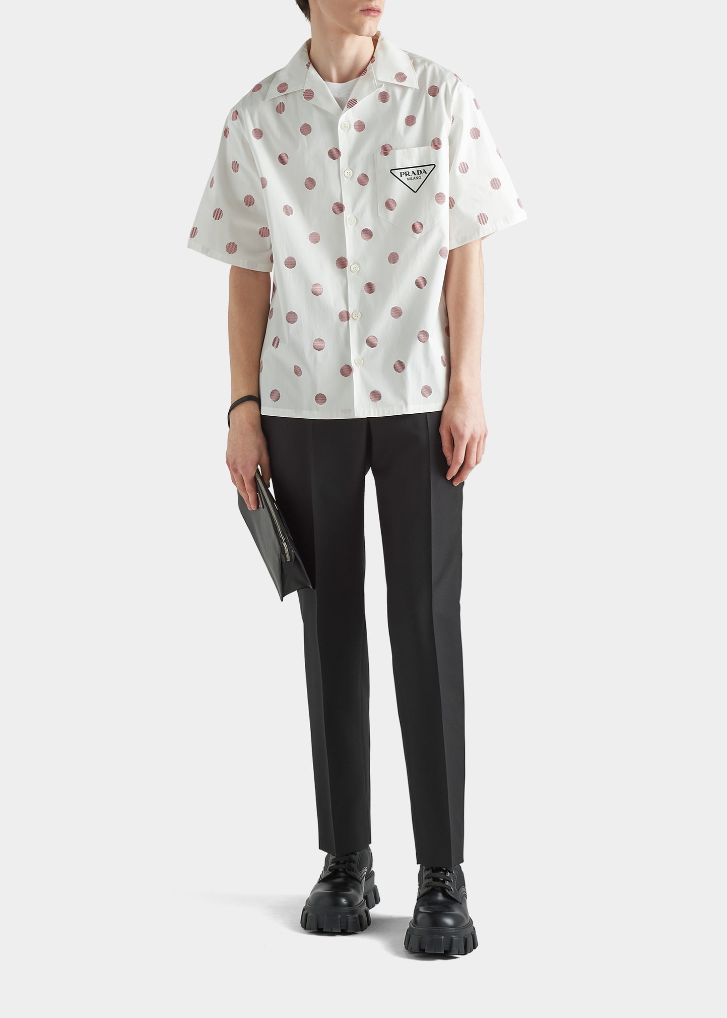 Men's Polka-Dot Logo Bowling Shirt