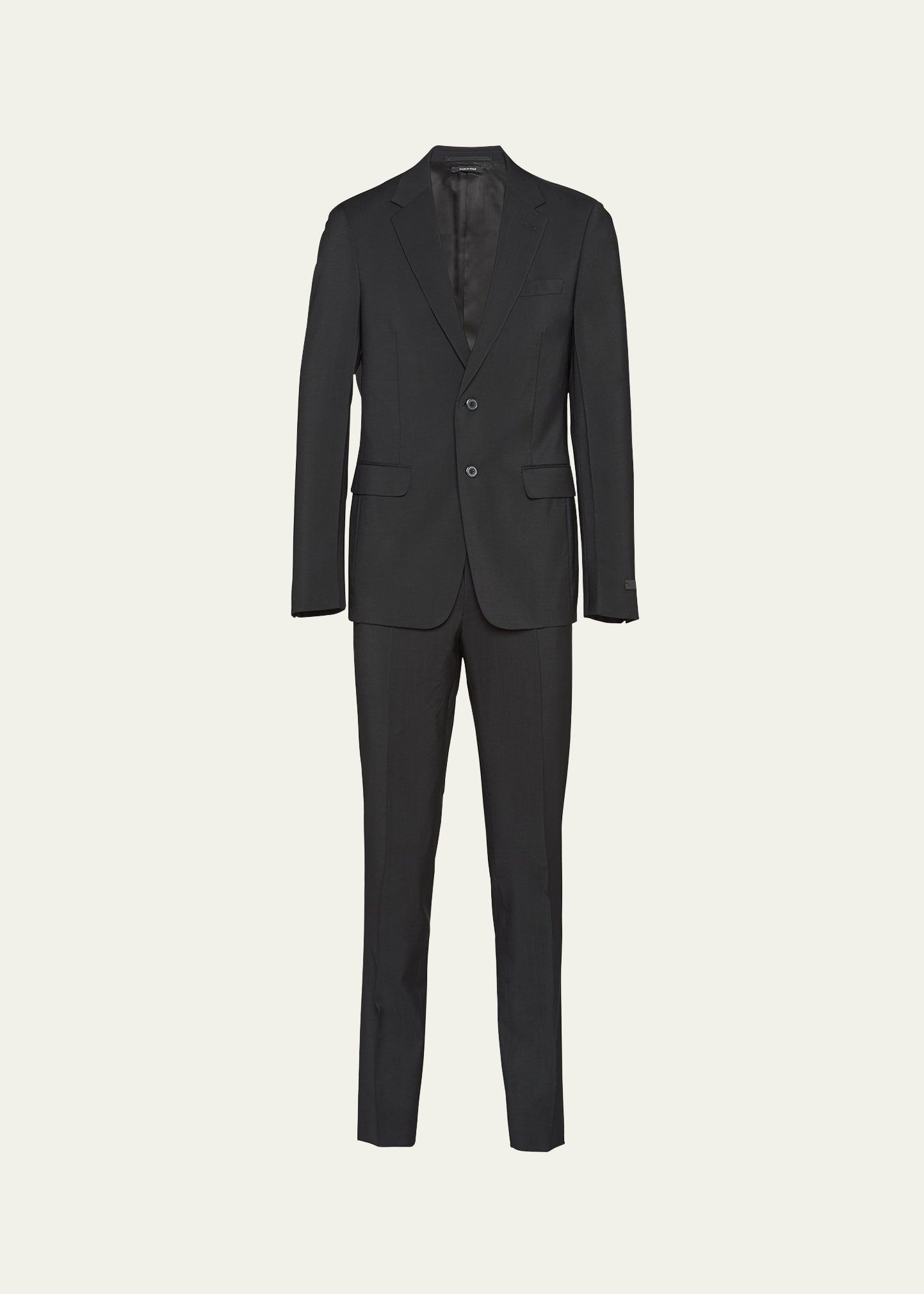 Shop Prada Men's Wool-mohair Solid Suit In Nero