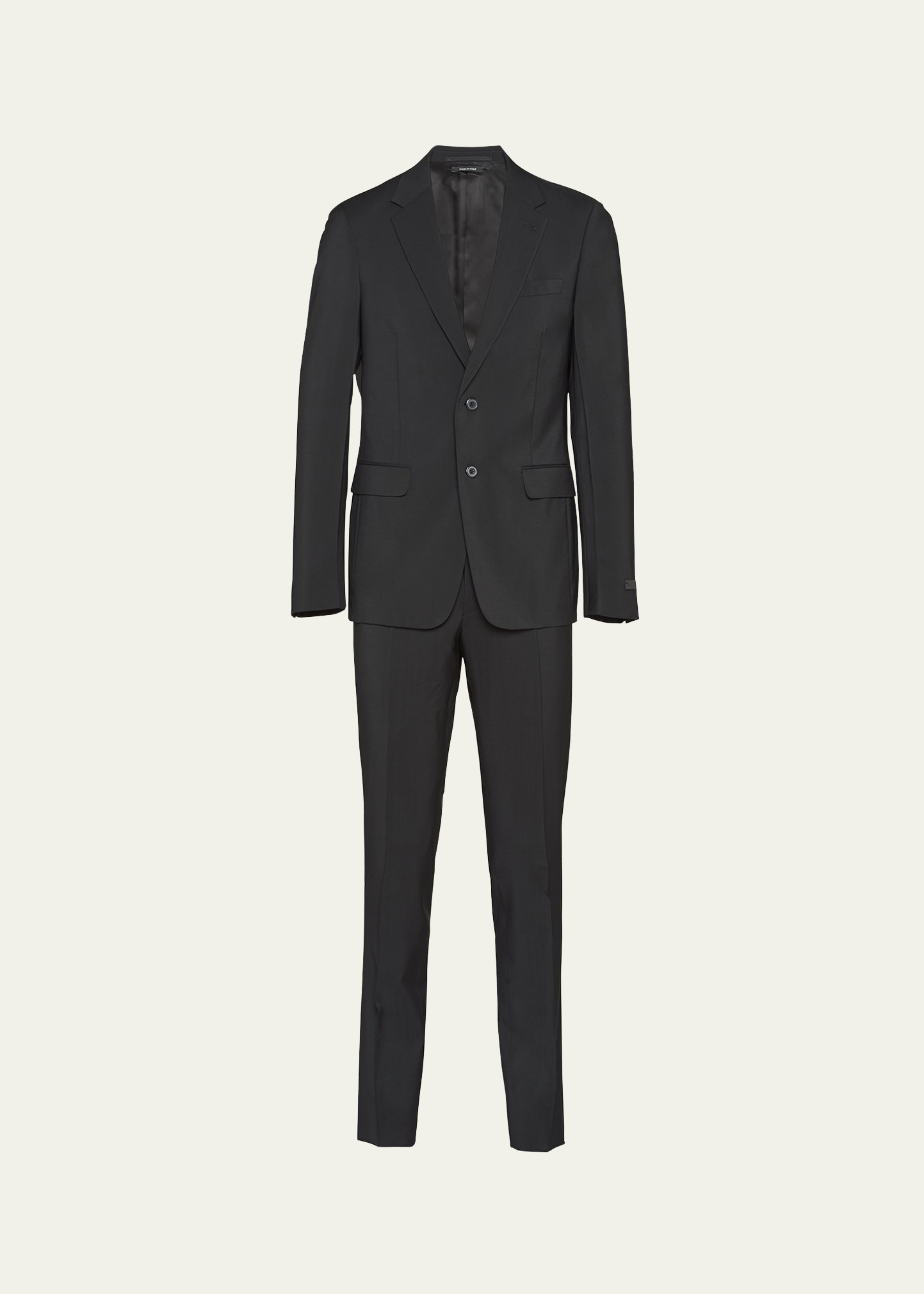 Prada Single-breasted Suit In Nero