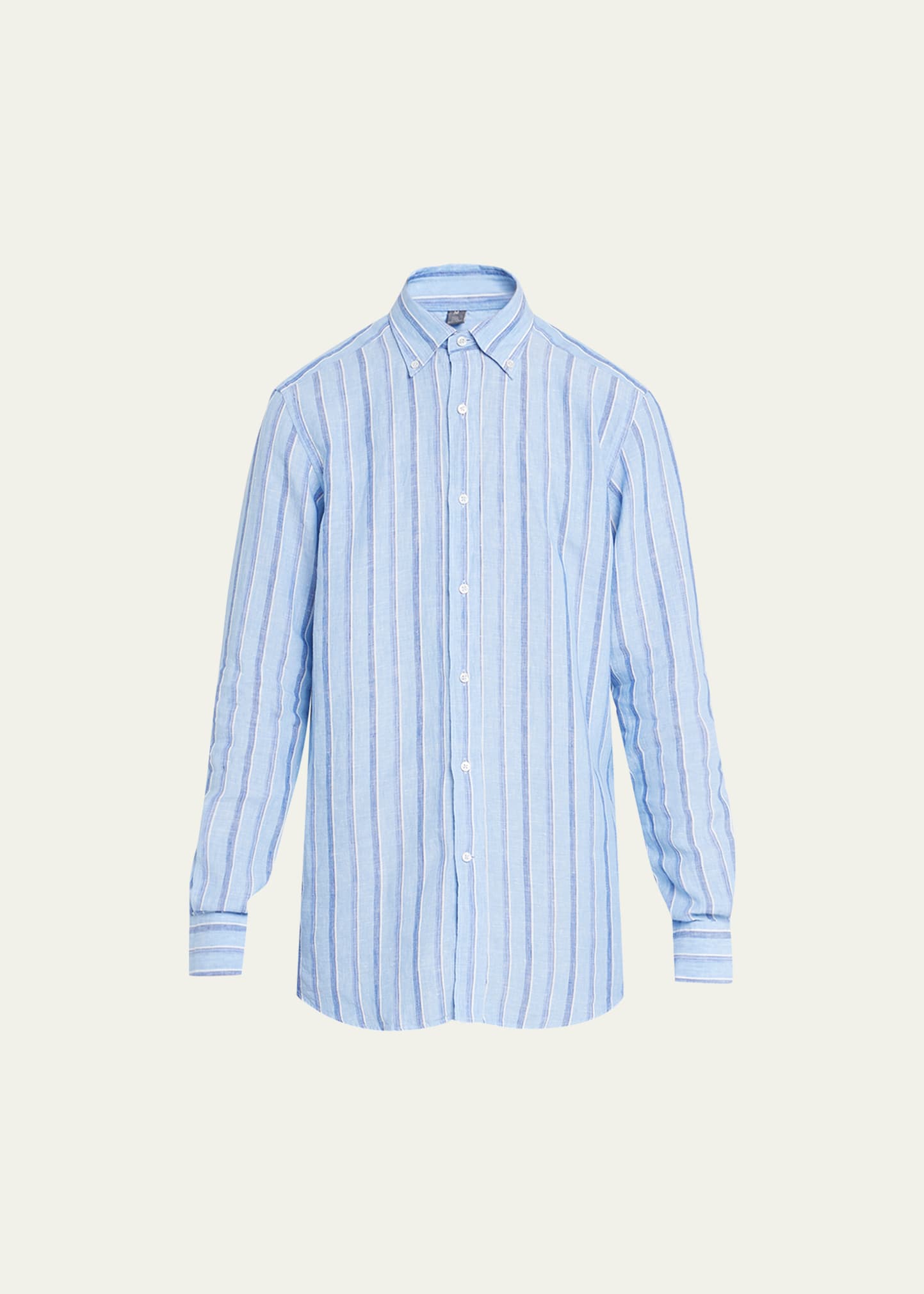 Bergdorf Goodman Men's Linen Stripe Sport Shirt
