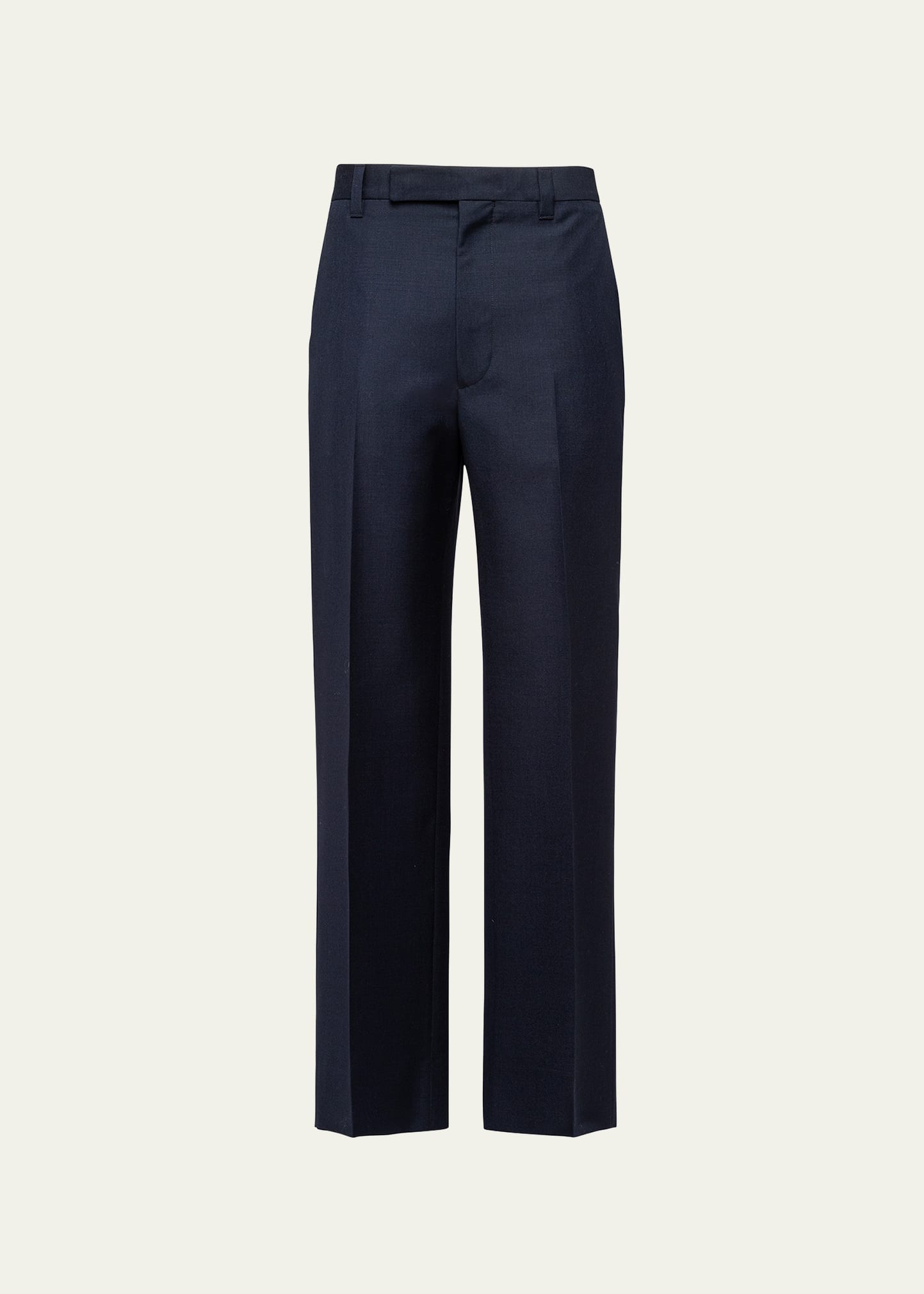 Prada Men's Wide-leg Wool-blend Pants In Bleu