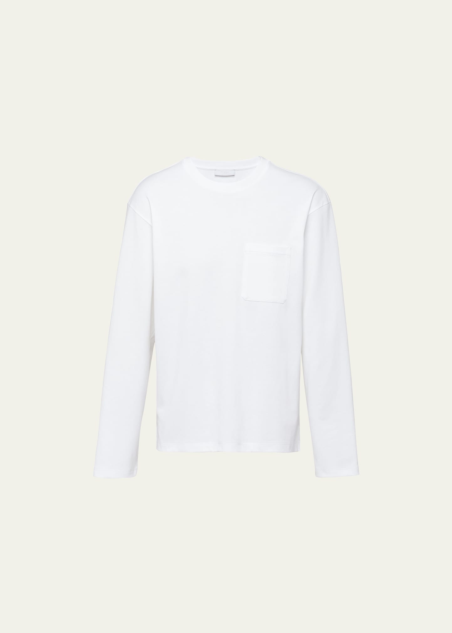 Shop Prada Men's Solid Interlock T-shirt In Bianco