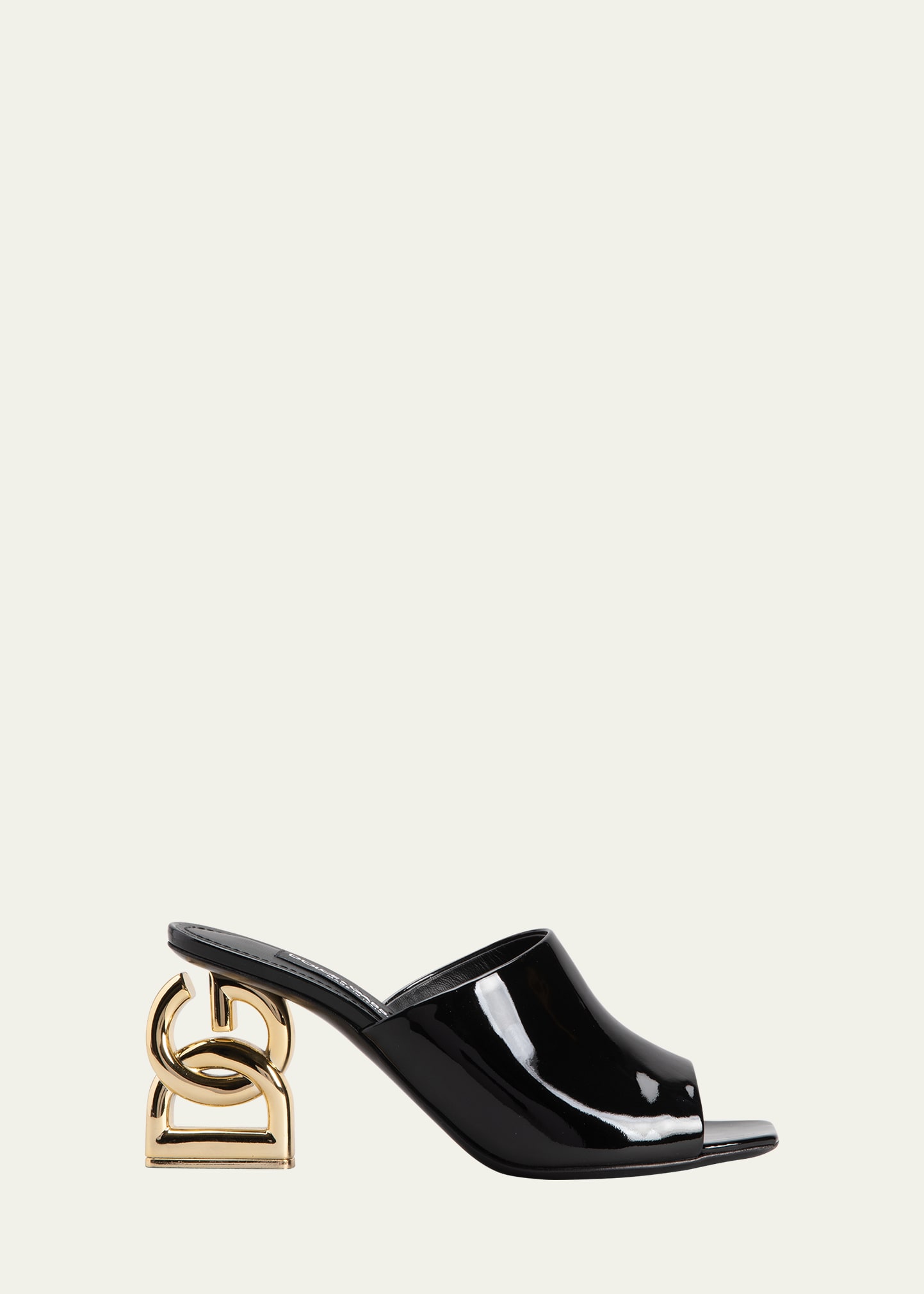Dolce & Gabbana Logo High Heel Slide Sandals In Black