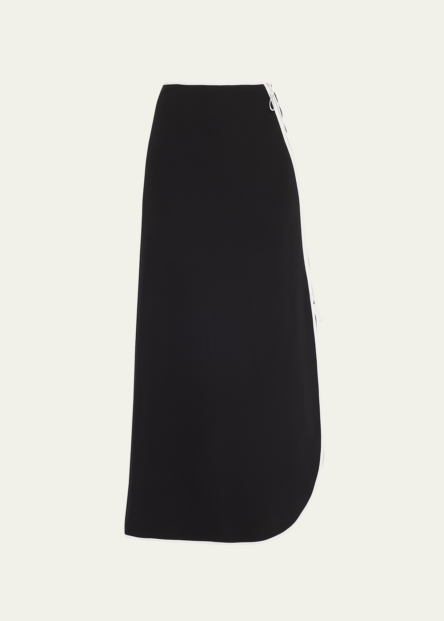 Asymmetric Silk Cady Maxi Skirt