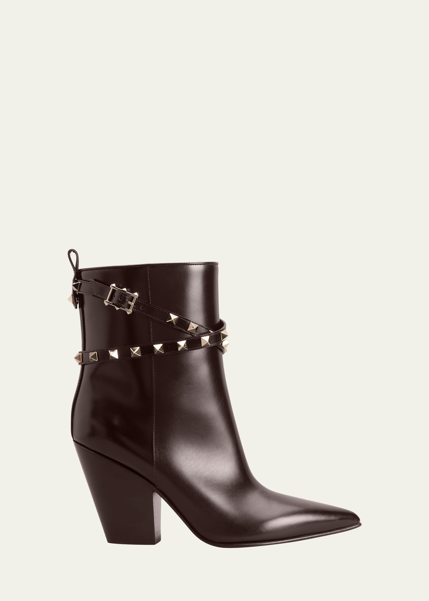 Valentino Garavani Calfskin Western Ankle Booties In Hot Brown | ModeSens