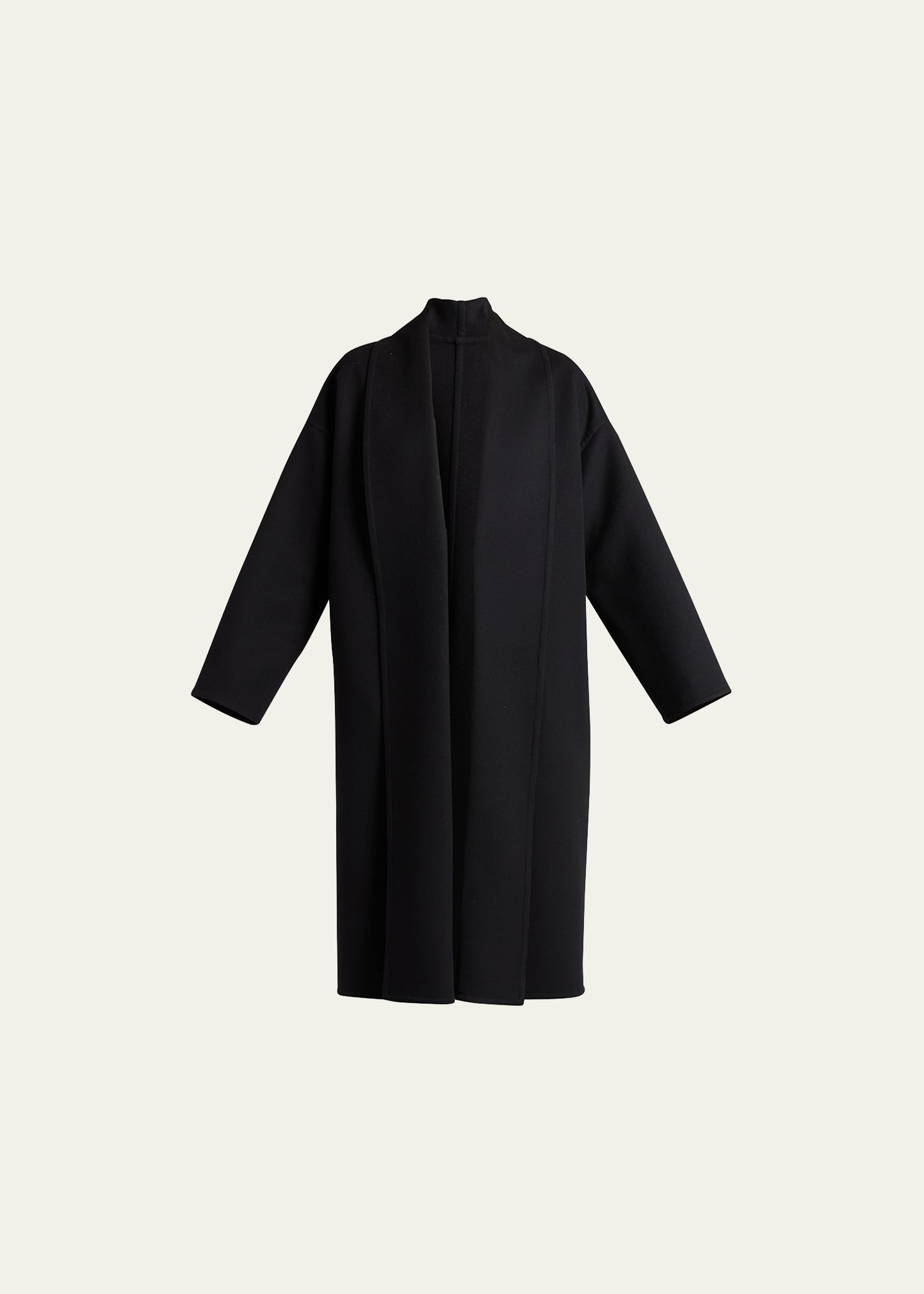 Long Robe Open-Front Wool-Cashmere Coat