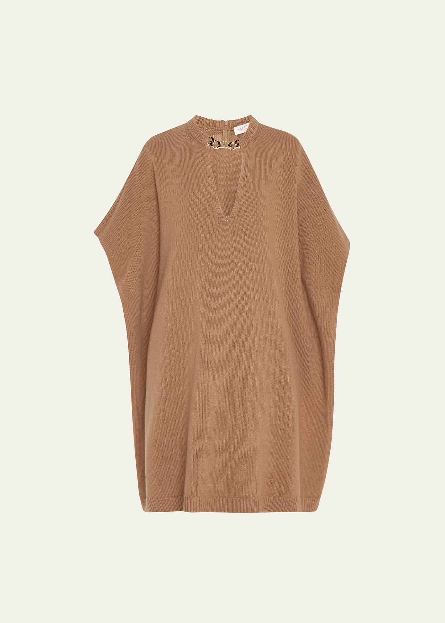 Chain-Collar Cashmere Poncho