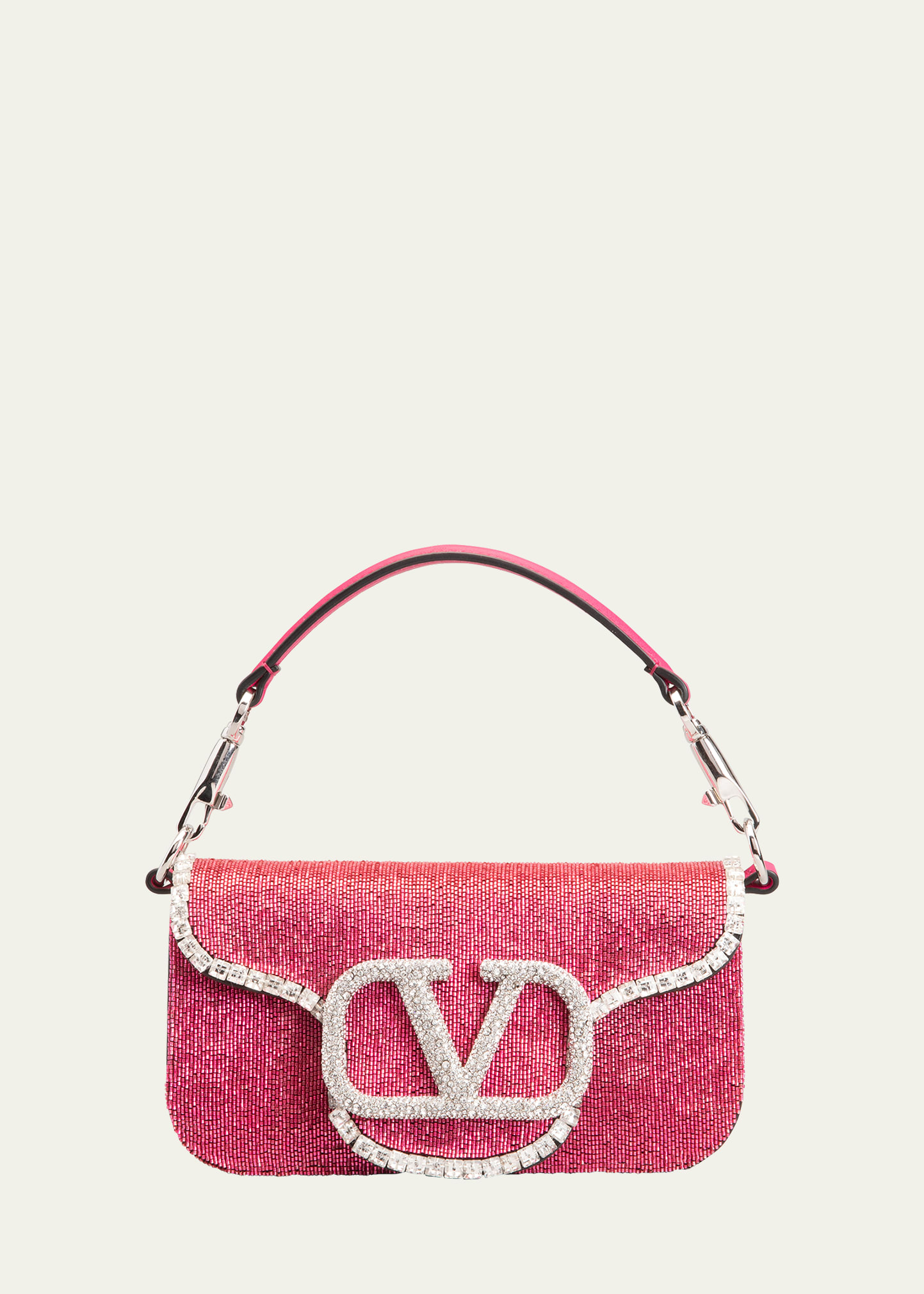 V Sling Micro Embellished Crossbody Bag in Green - Valentino Garavani