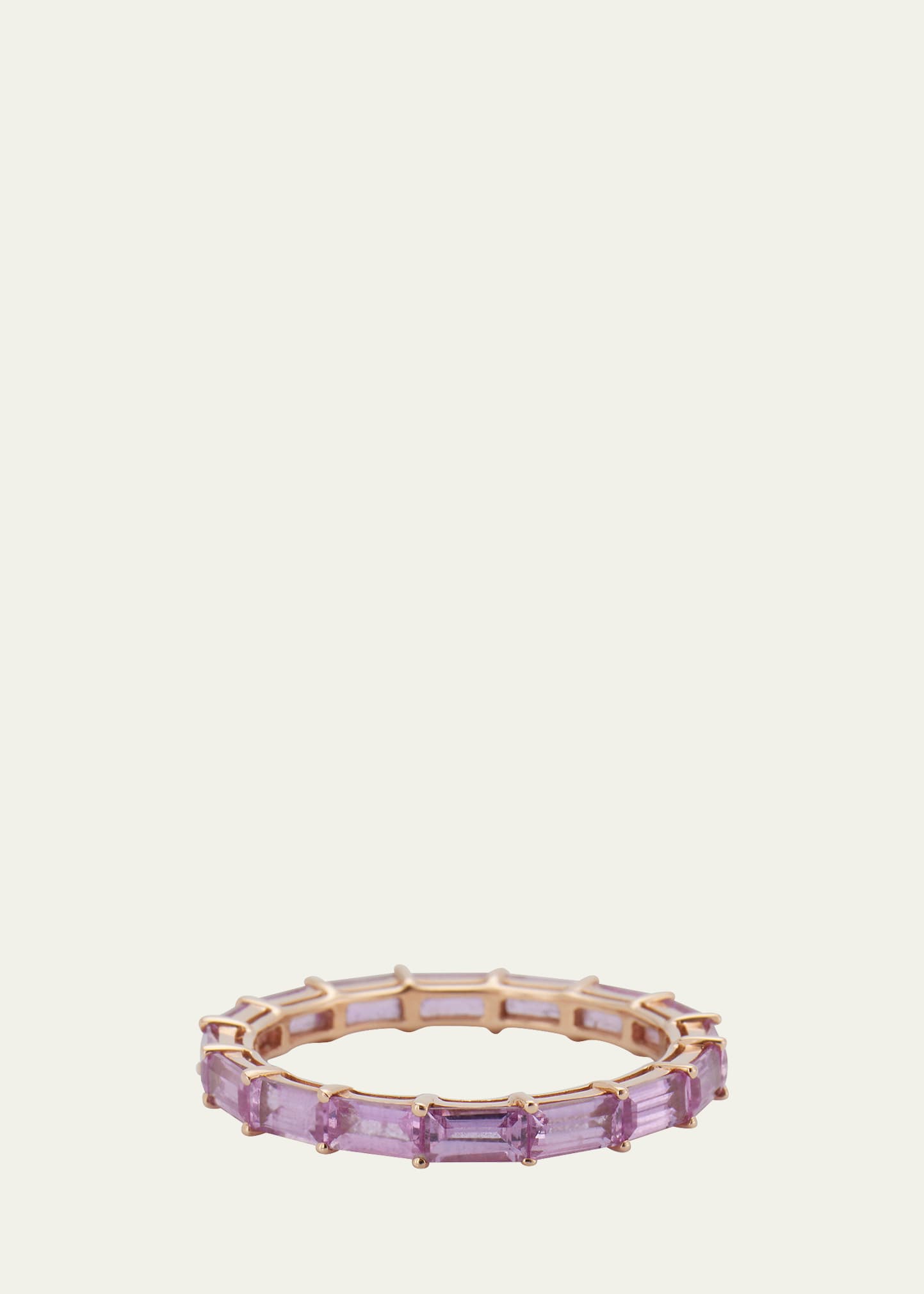 Pink Gold Band Ring With Pink Sapphire