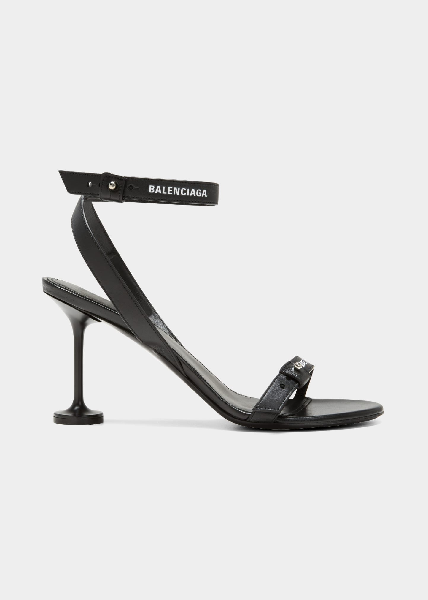 Balenciaga logo best sale ankle strap sandal