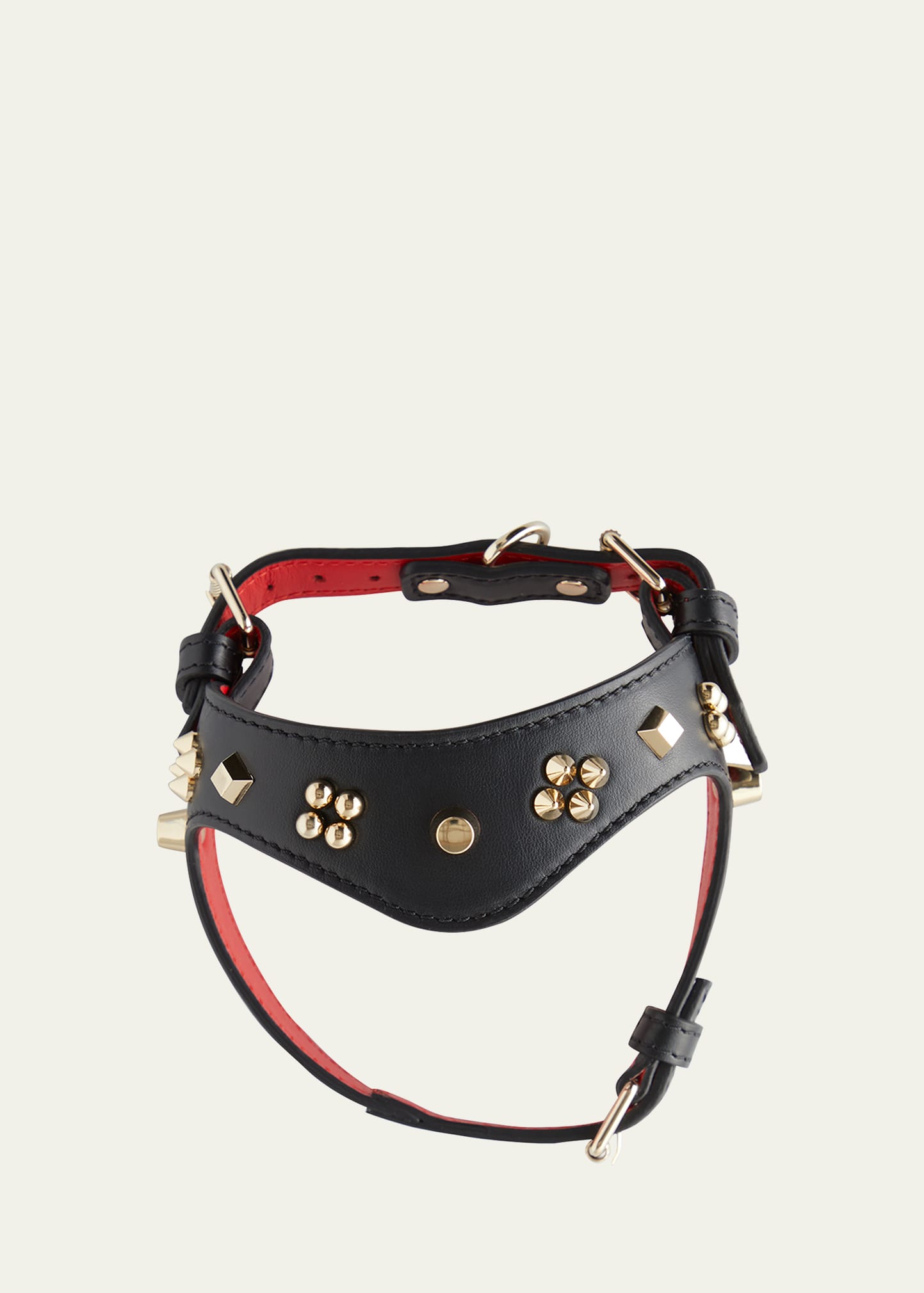 Christian Louboutin Loubiharness Cara Spikes Dog Harness, Extra-small In Black