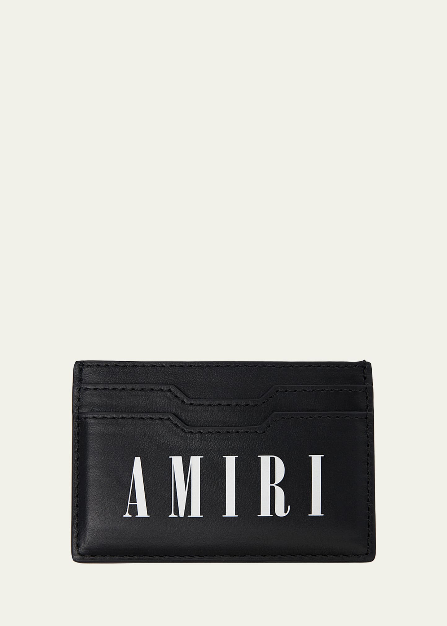 Amiri Leather Logo Card Holder In Black