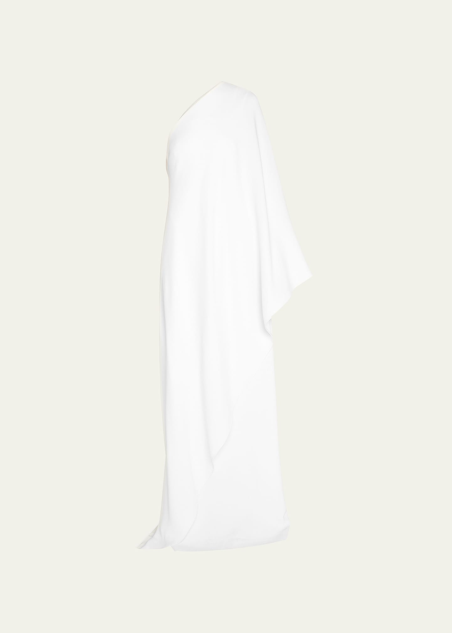 Shop The Row Sparrow Draped One-shoulder Silk Gown In Off White