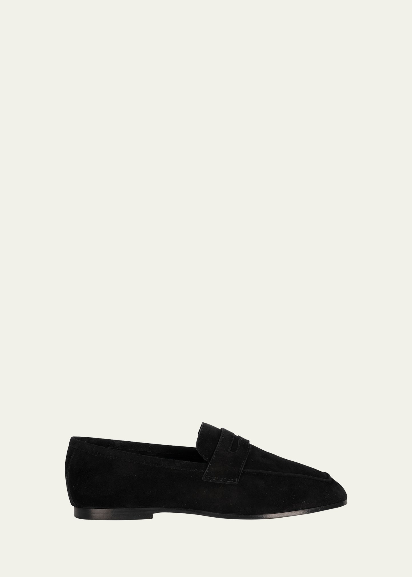 Sophique Essenziale Classic Suede Penny Loafers In Black