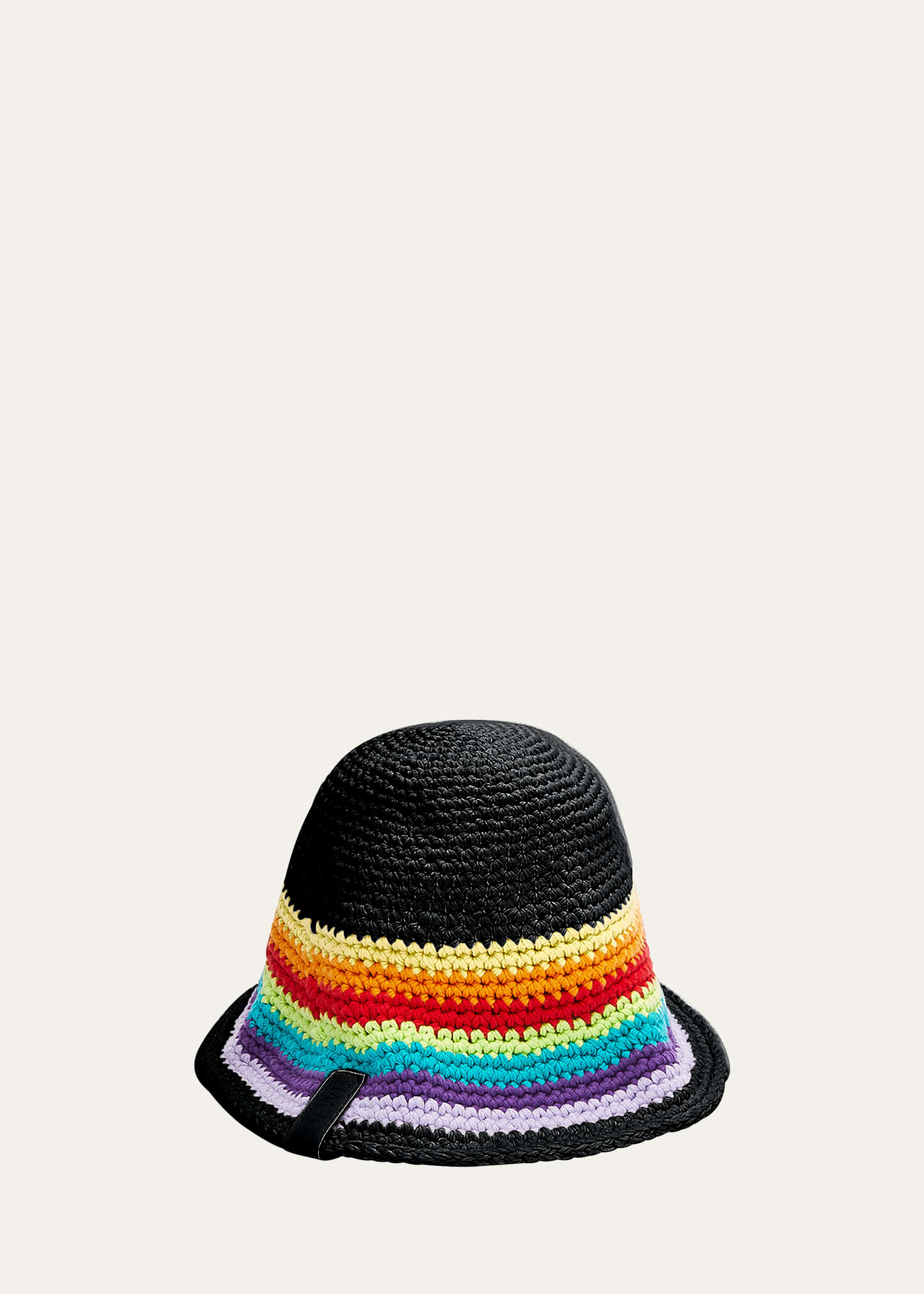 Loewe Rainbow Crochet Bucket Hat In Black