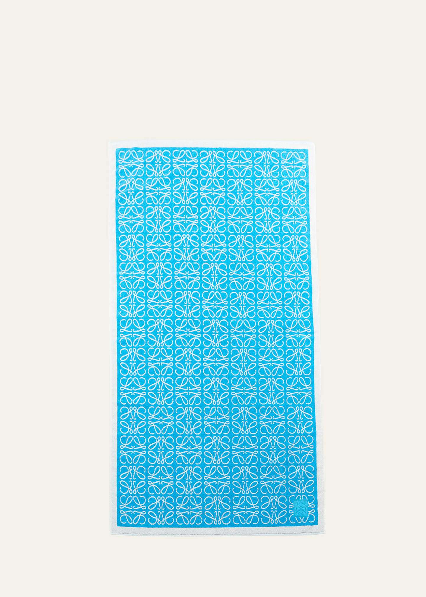 Loewe Anagram Cotton Towel In Navy Blue