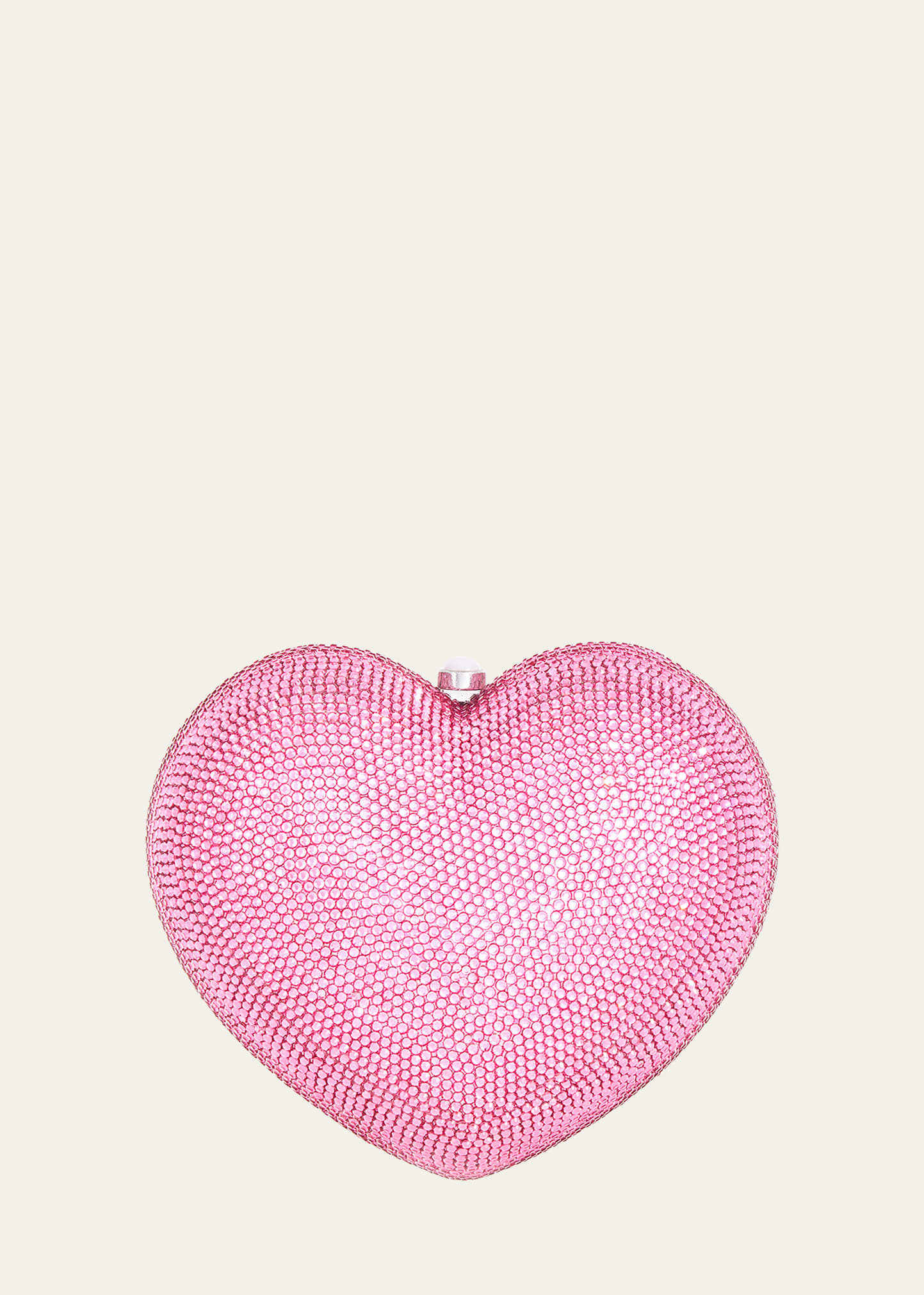 Shop Judith Leiber L'amour Petit Coeur Crystal Minaudiere In Pink