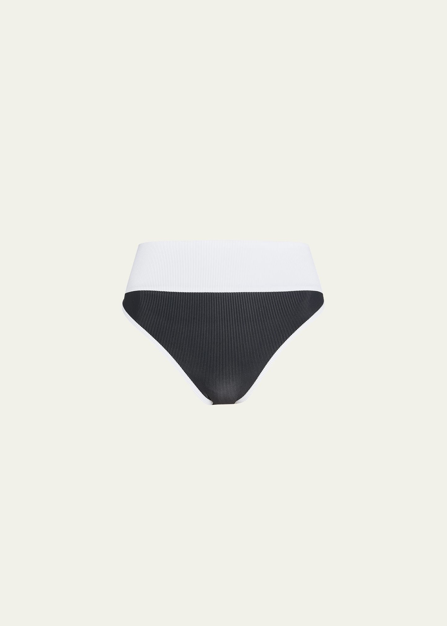 Beach Riot Emmy High-waist Bikini Bottoms In Blackwhite