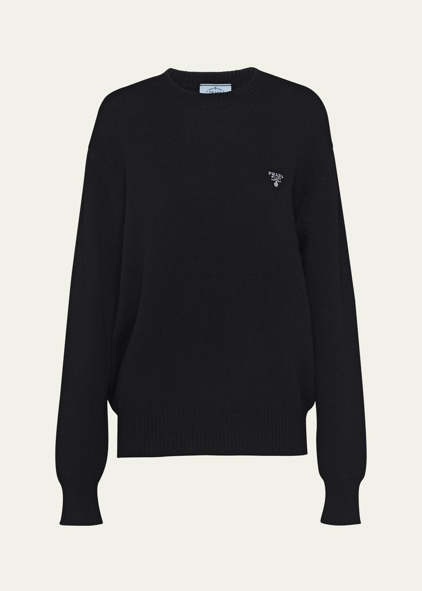 Prada Women's Cashmere Crewneck Sweater In Black