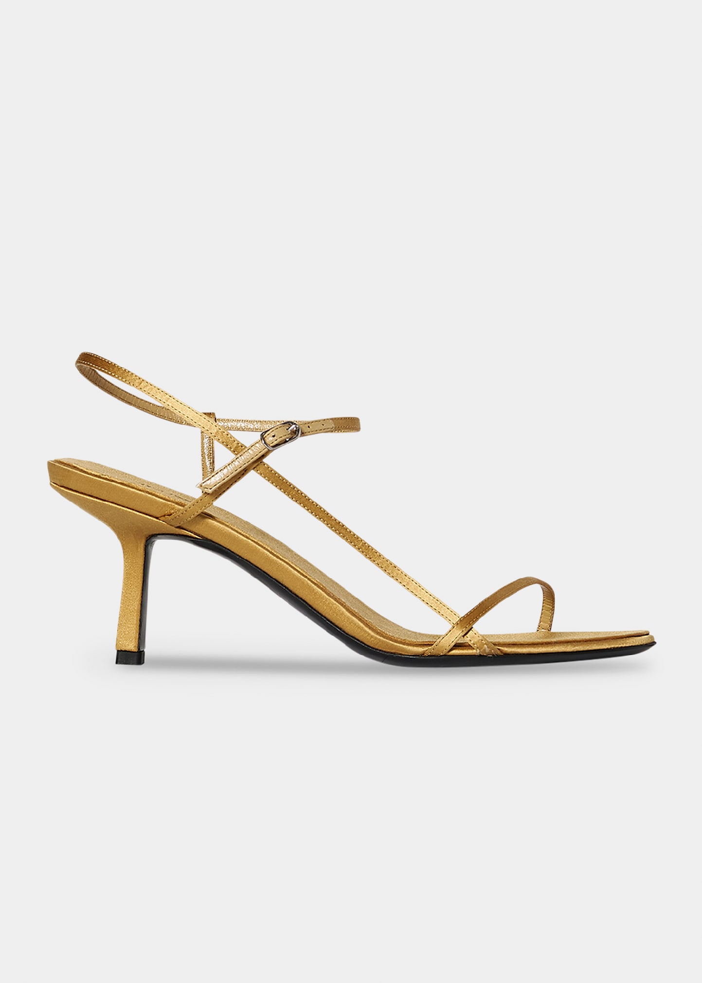 The Row Bare Satin Asymmetrical Slingback Sandals