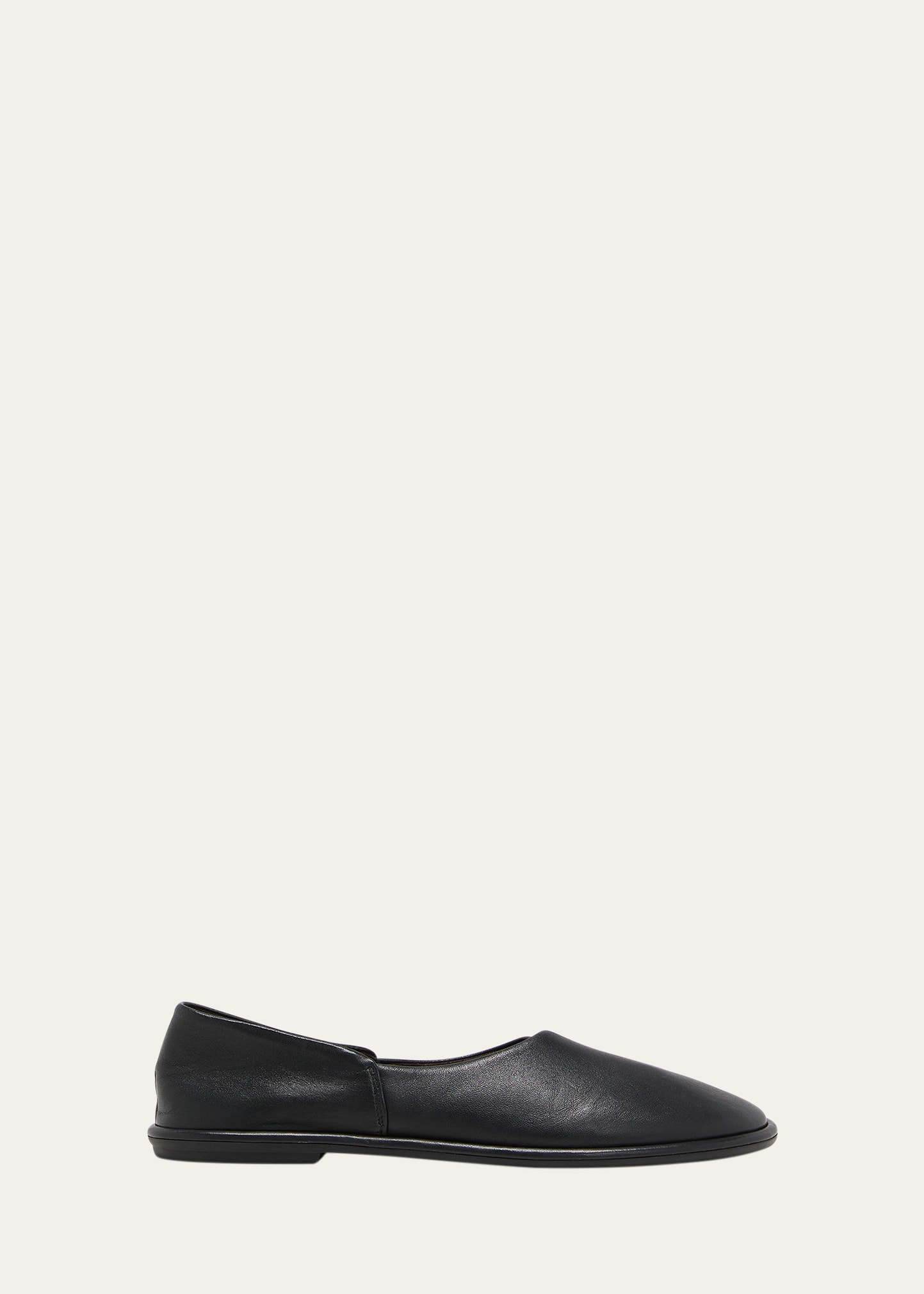 Shop The Row Canal Leather Ballerina Flats In Black