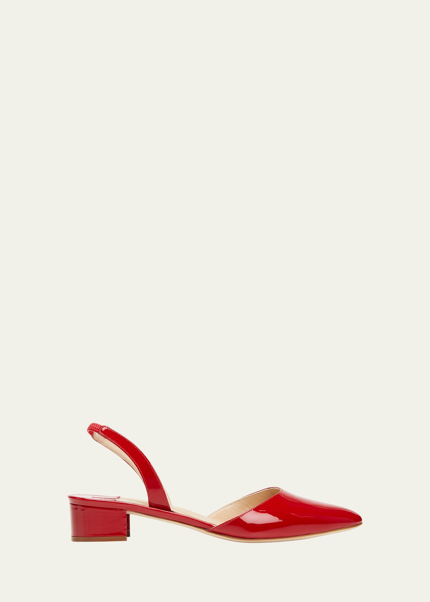 Manolo Blahnik Aspro Patent Slingback Ballerina Pumps In Bred6207