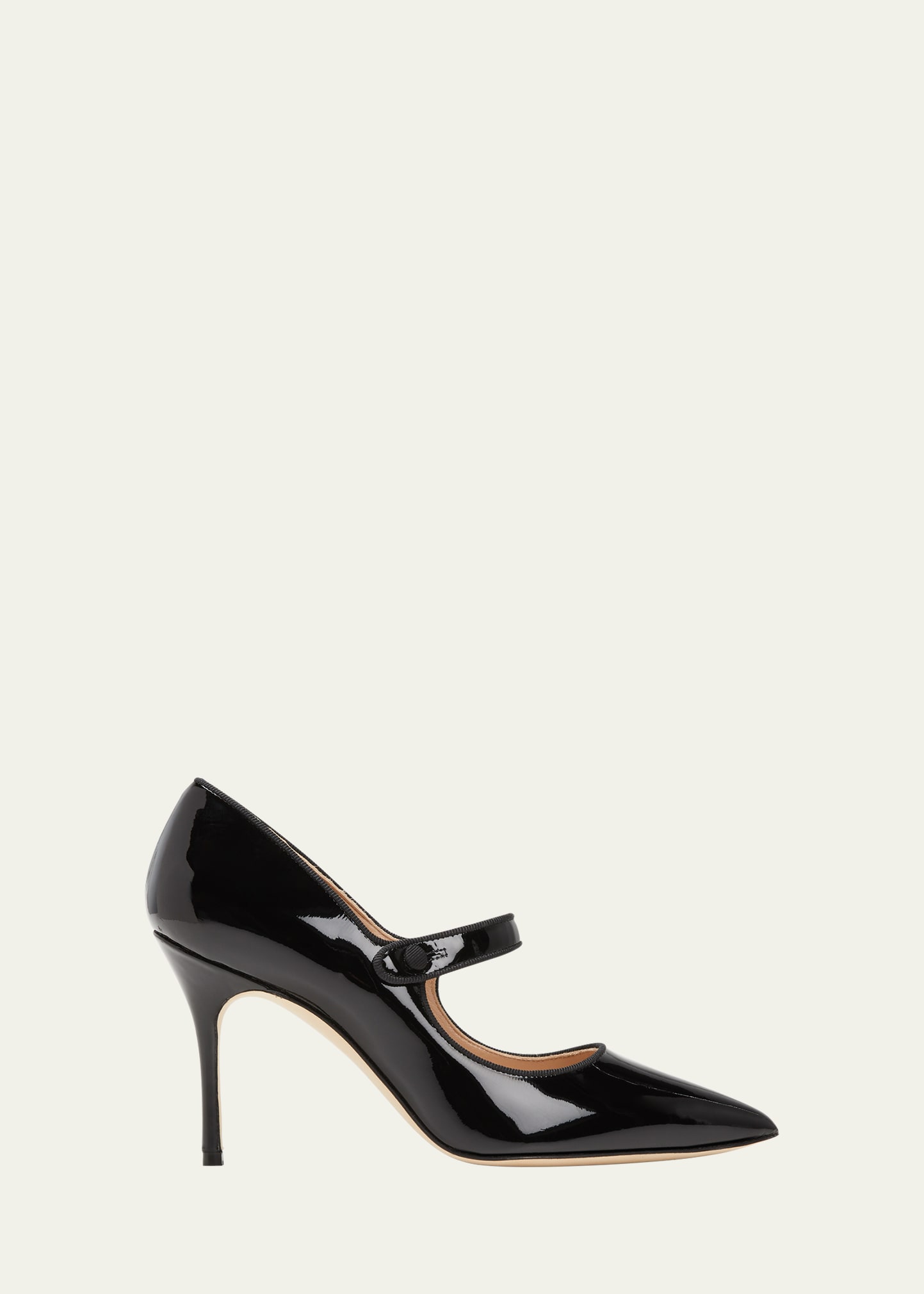 Manolo Blahnik Campari Patent Mary Jane Pumps In Black