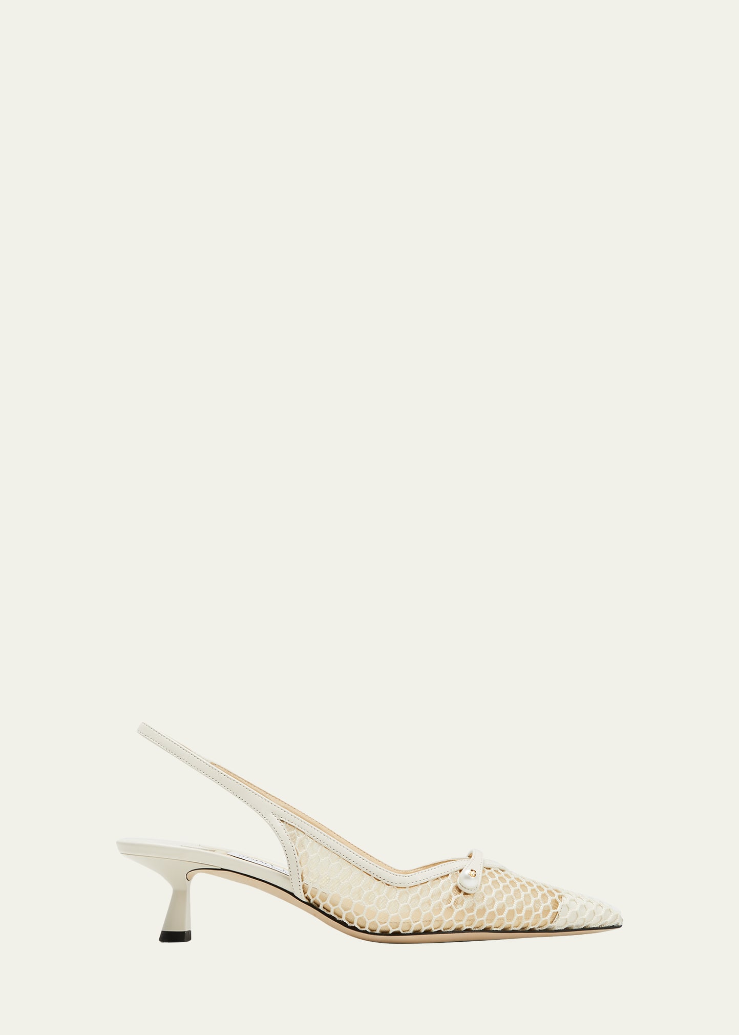 Jimmy Choo Amita Net Slingback Ballerina Pumps In Whitelatte