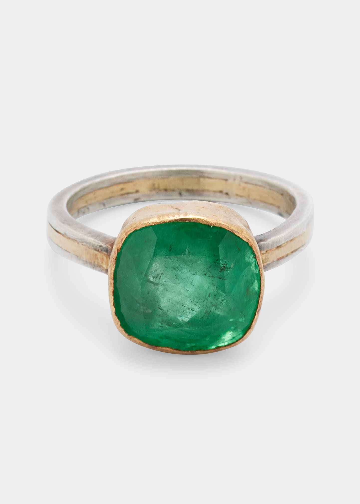JUDY GEIB Cushion-Cut Colombian Emerald Ring