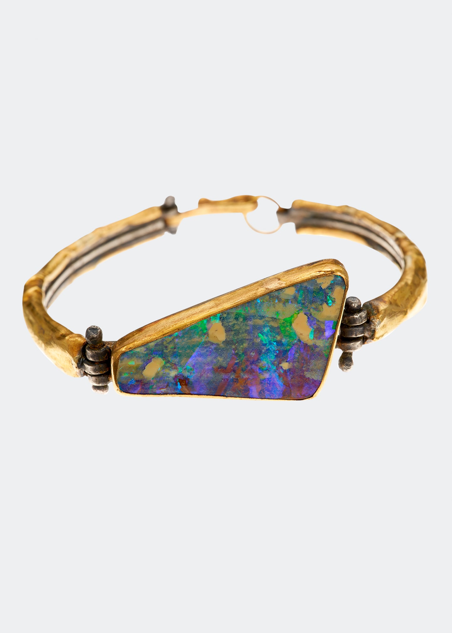 JUDY GEIB Lovely Flashy Trapezoidal Boulder Opal Bracelet