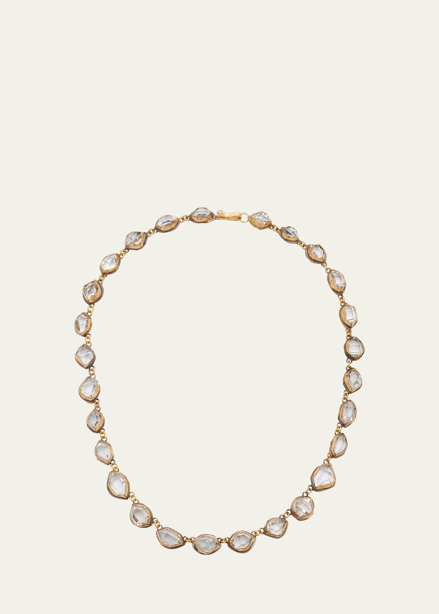 JUDY GEIB Herkimer Diamond Necklace in 18K Gold and Silver